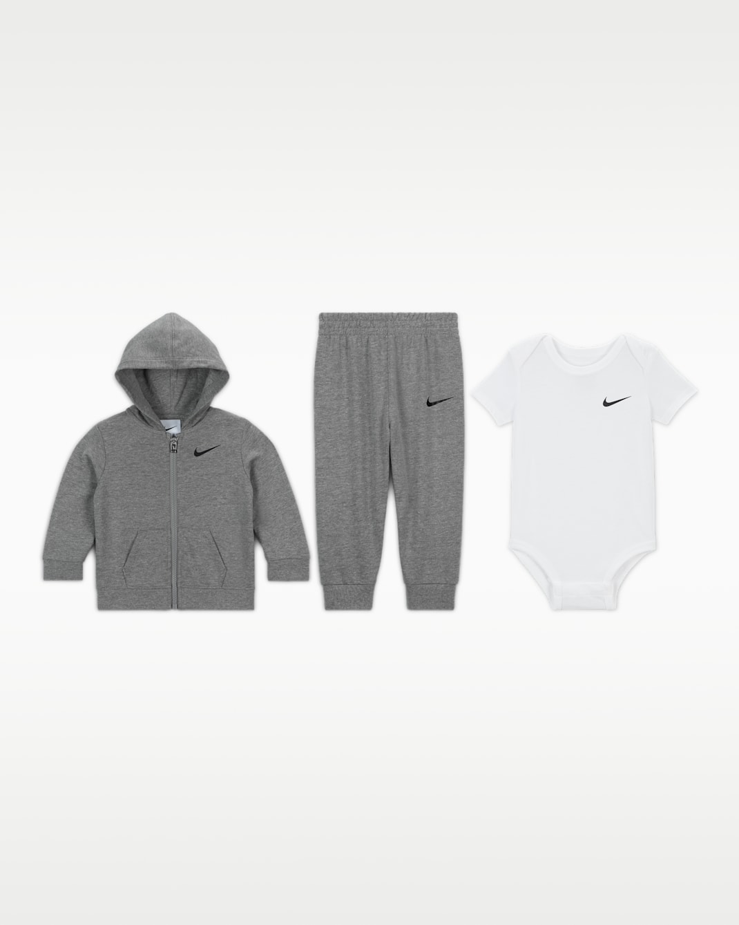 Nike Baby 3-Piece Bodysuit Set - Dark Grey Heather
