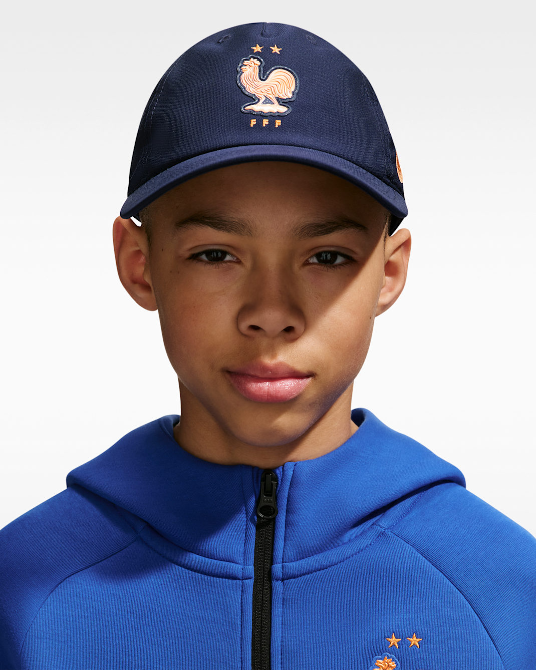 Jockey καπέλο Nike Club Poly 5P για παιδιά Γαλλία 2026/27 - Blackened Blue/Metallic Copper