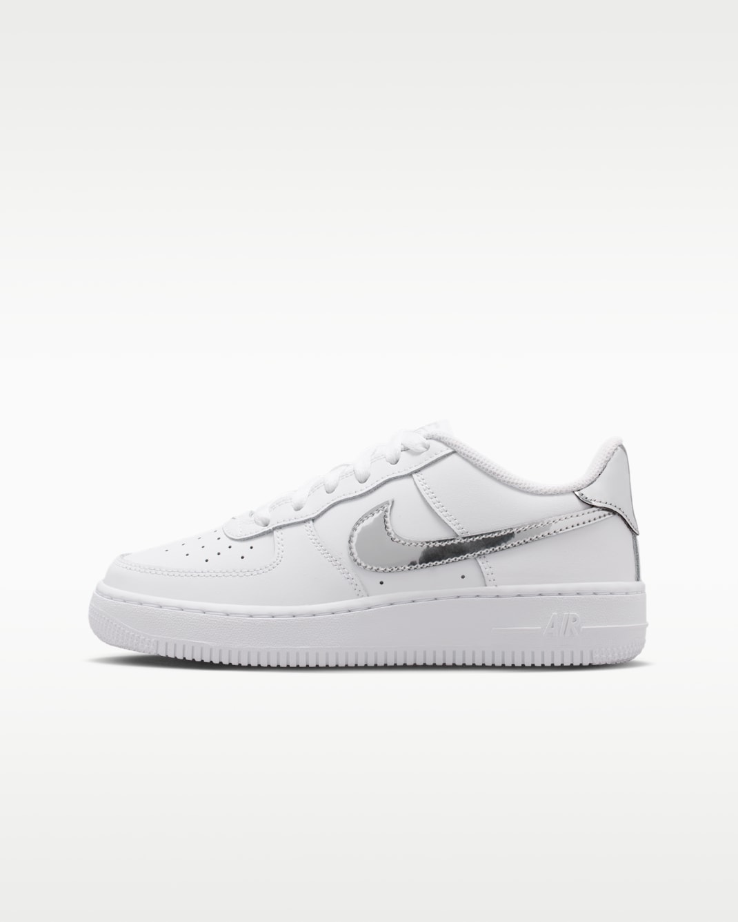 Nike Air Force 1 Schuh (ältere Kinder) - Weiß/Metallic Silver
