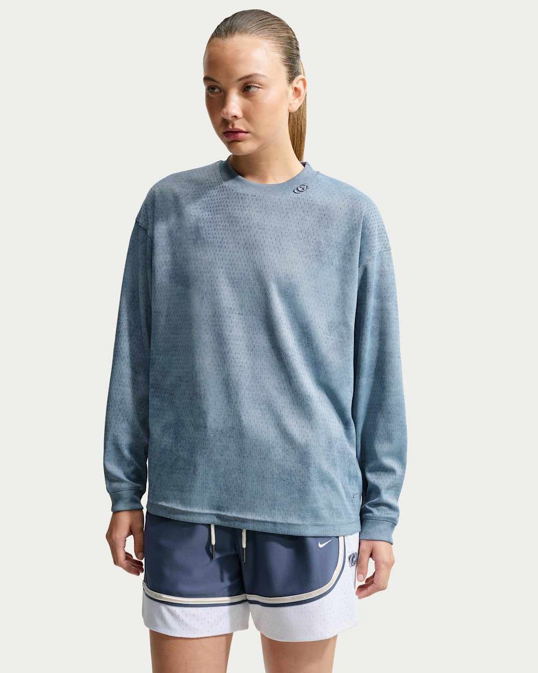 Caitlin Standard Issue Women's Dri-FIT Long-Sleeve Basketball Top - Diffused Blue/Diffused Blue