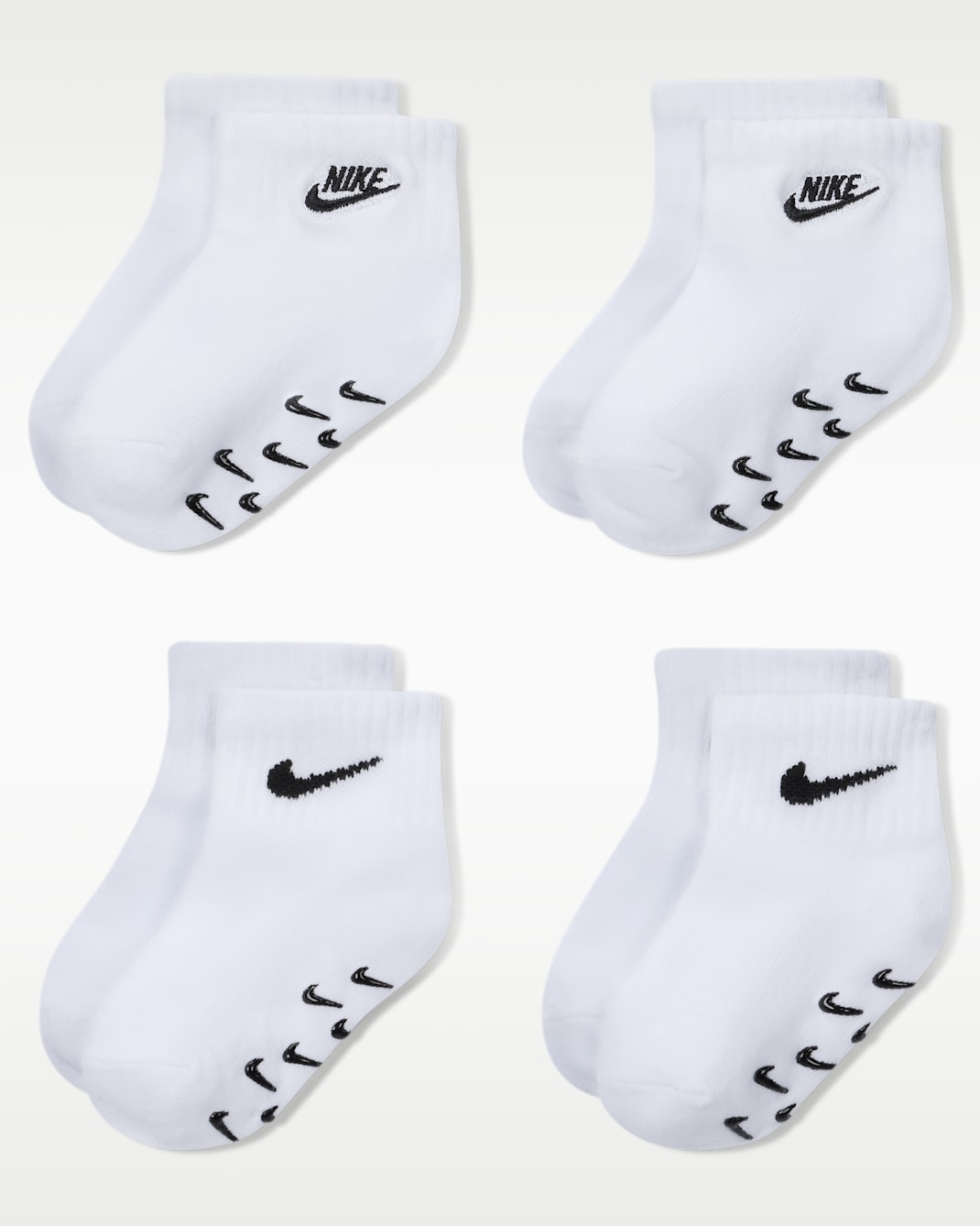 Nike Baby Logo Gripper Socks (4 Pairs) - White
