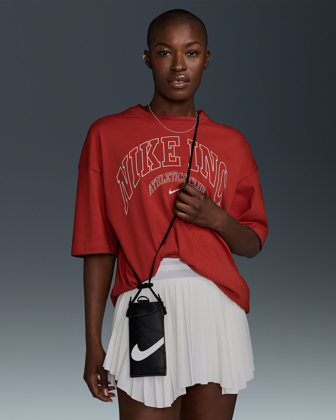 나이키 프리미엄 폰 크로스바디 백 - 블랙/블랙/화이트