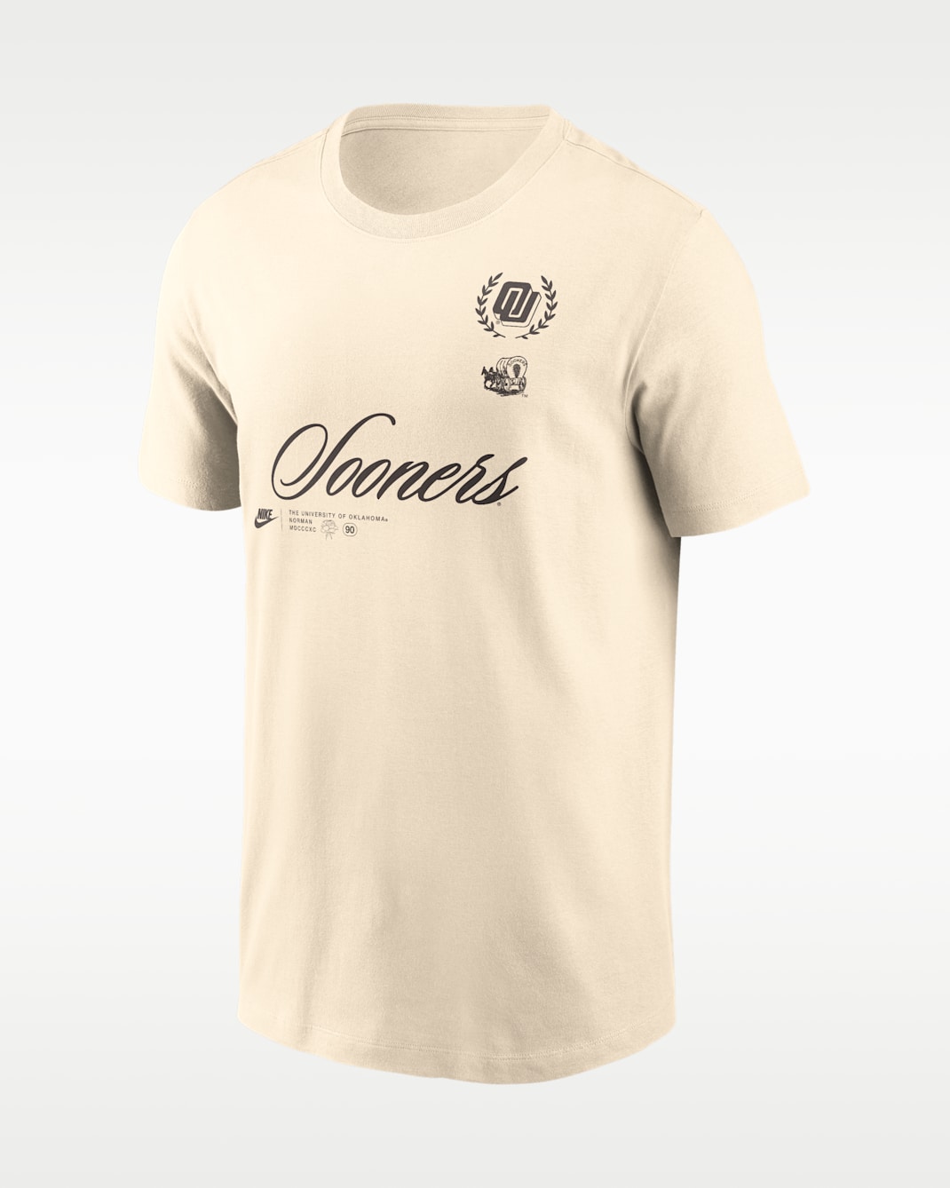 Oklahoma Script Men's Nike College T-Shirt - Natural