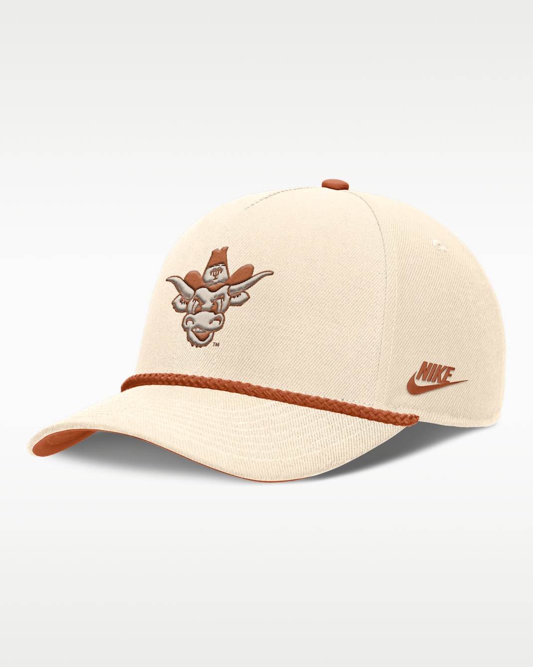 Texas Legacy Vintage Rope Rise Men's Nike College Adjustable Hat - Natural/Burnt Orange/Burnt Orange
