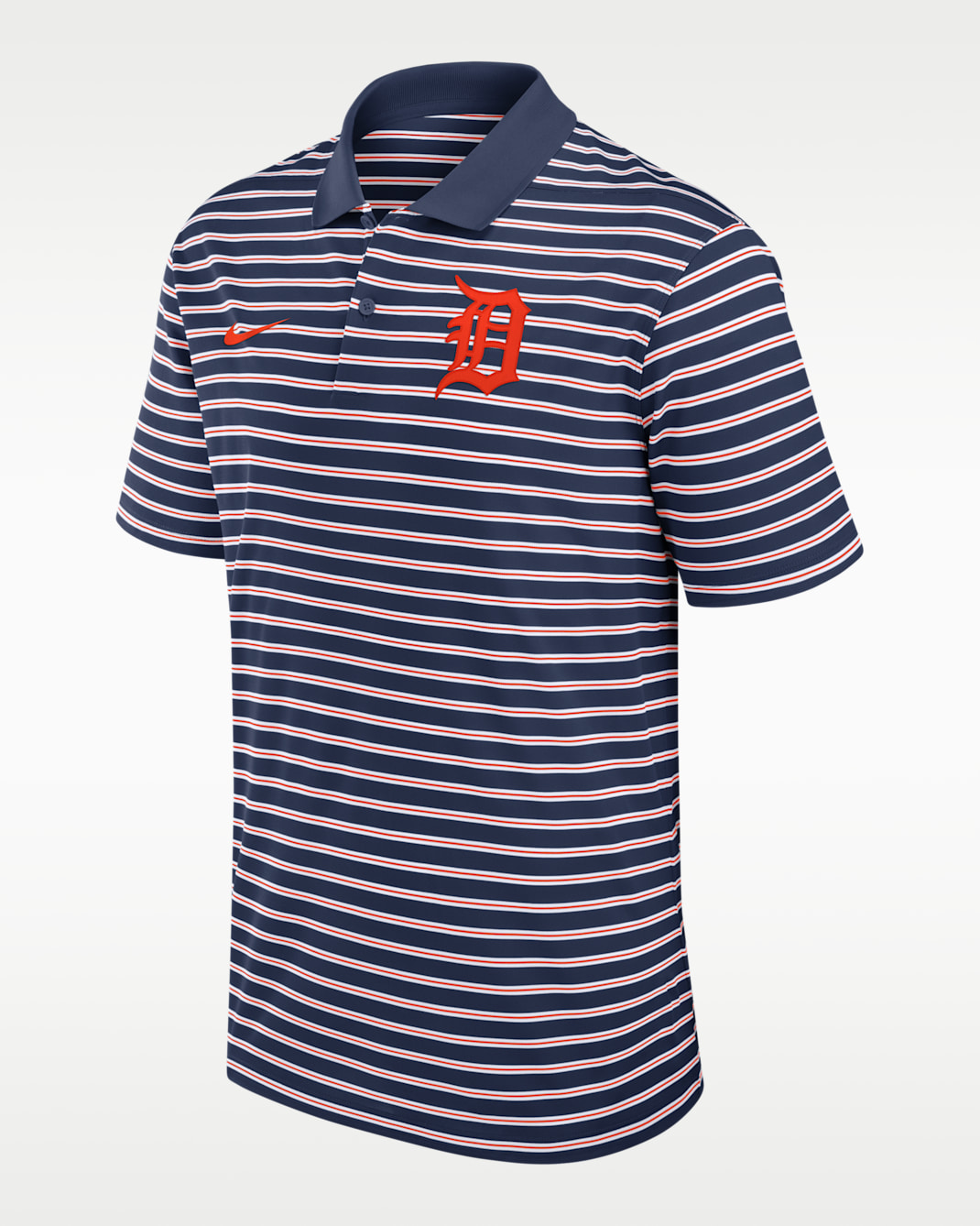 Detroit Tigers Striped Victory Men's Nike Dri-FIT MLB Polo - Navy/White
