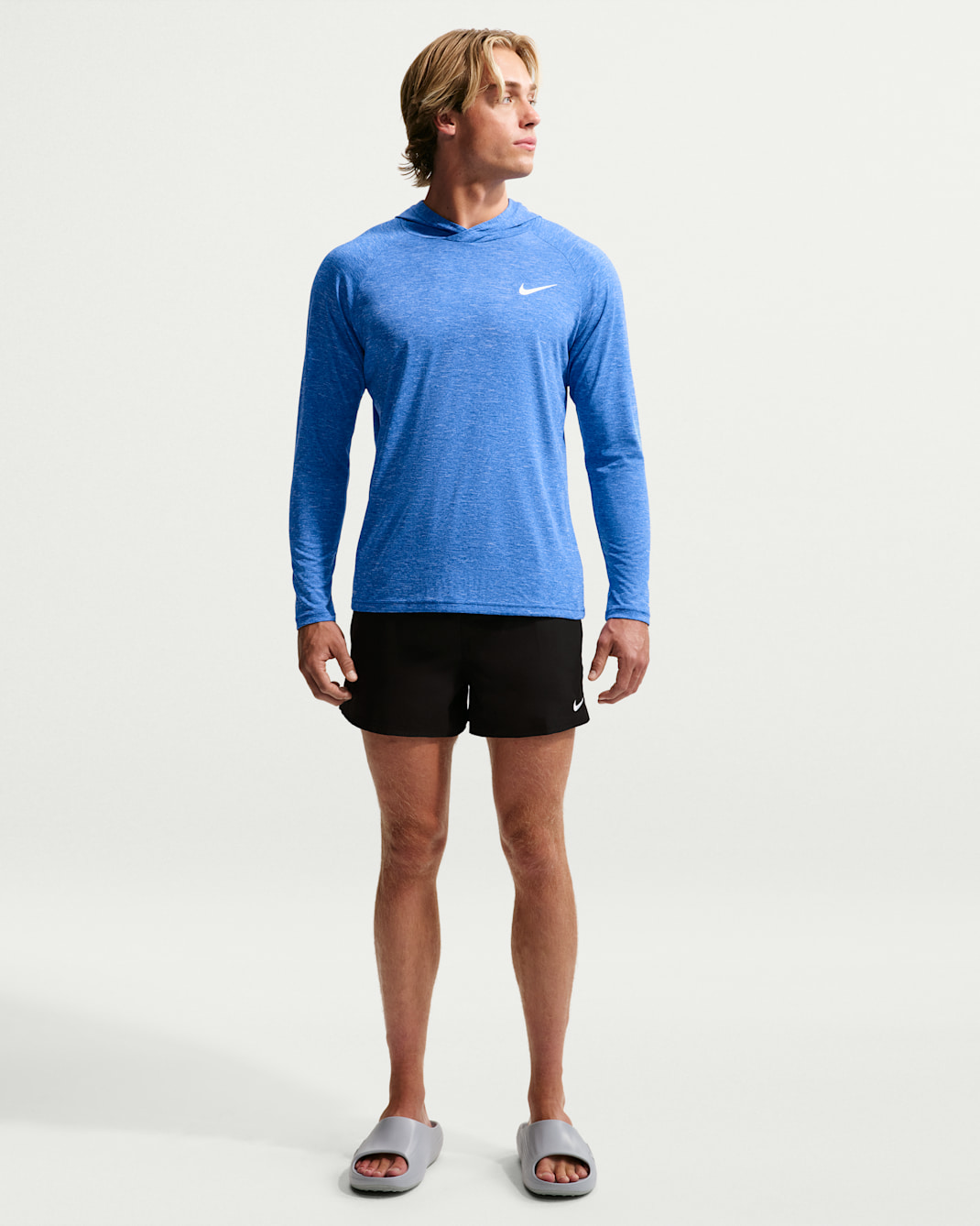 Shorts de playa o alberca con forro de ropa interior para hombre de 7.6 cm Natación Nike Breaker Essential - Negro/Blanco