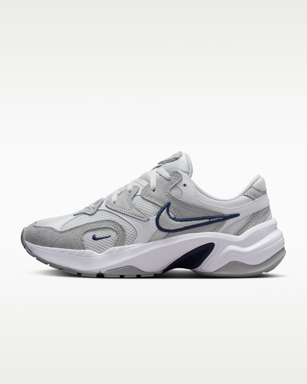 Tenis para mujer Nike AL8 - Gris lobo/Azul marino medianoche/Blanco/Polvo fotón