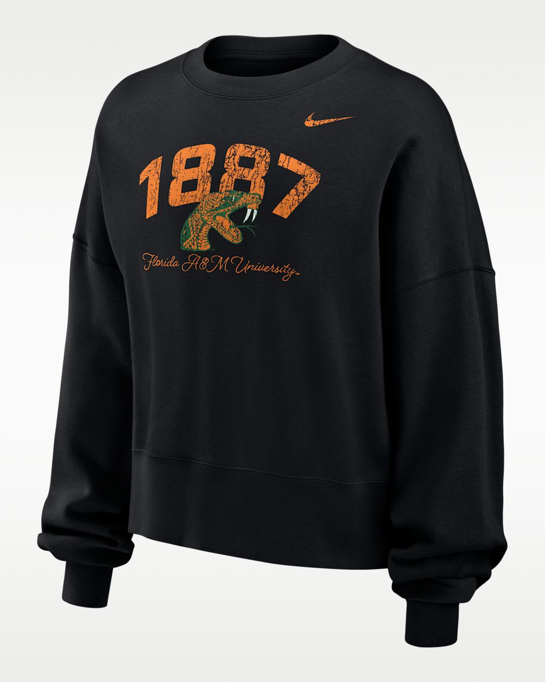 Nike College (Florida A&M University) Women's Phoenix Fleece Crew-Neck Sweatshirt - Black
