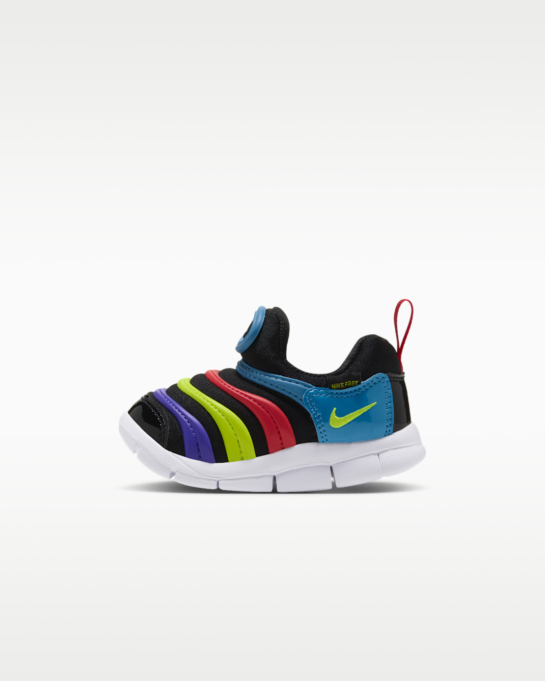 Nike Dynamo Free Baby/Toddler Shoes - Black/Light Current Blue/Light Crimson/Lemon Venom