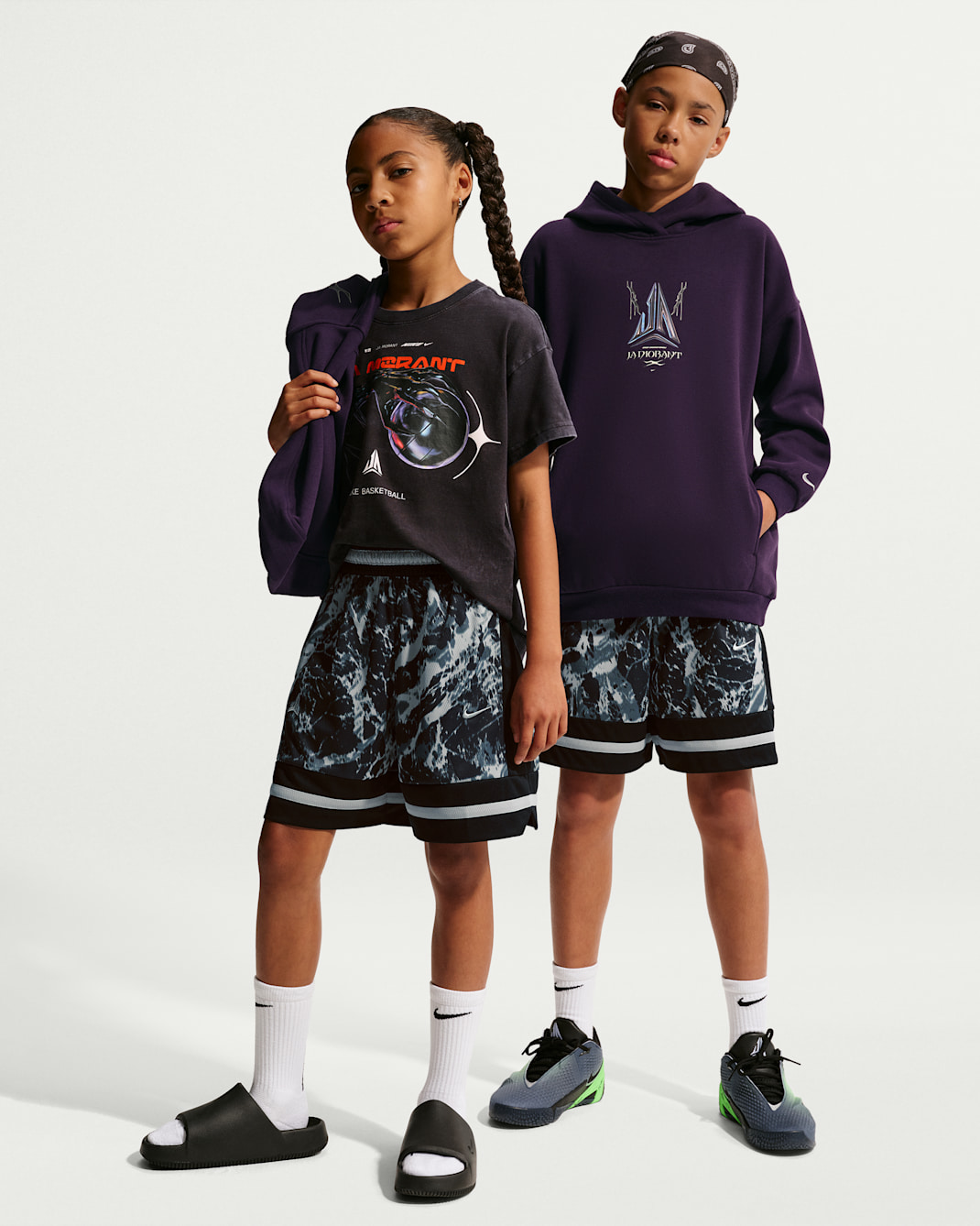 Ja 大童 Dri-FIT 籃球褲 - 黑色/Light Smoke Grey