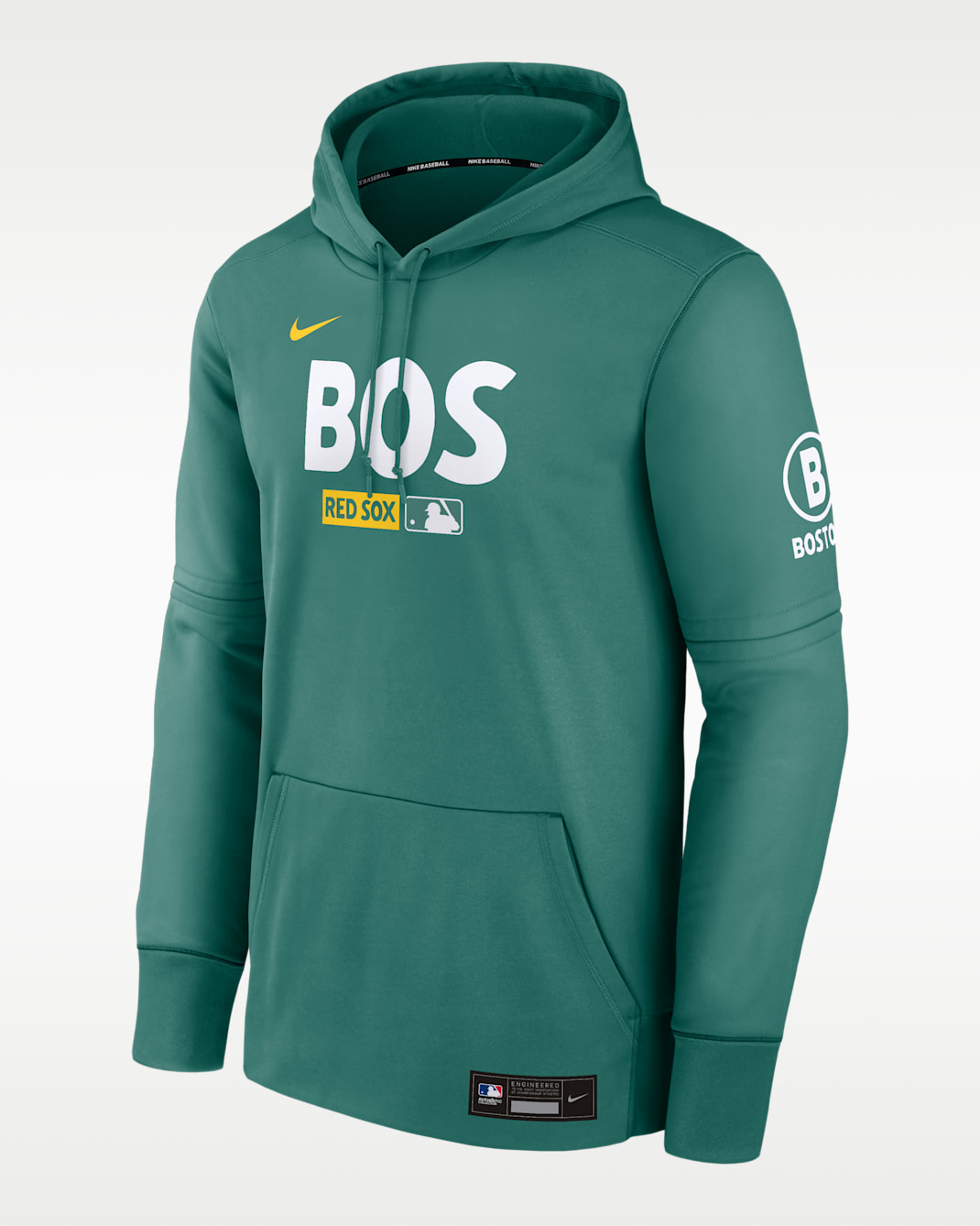 Boston Red Sox Authentic Collection City Connect Men's Nike Therma MLB Pullover Hoodie - Green