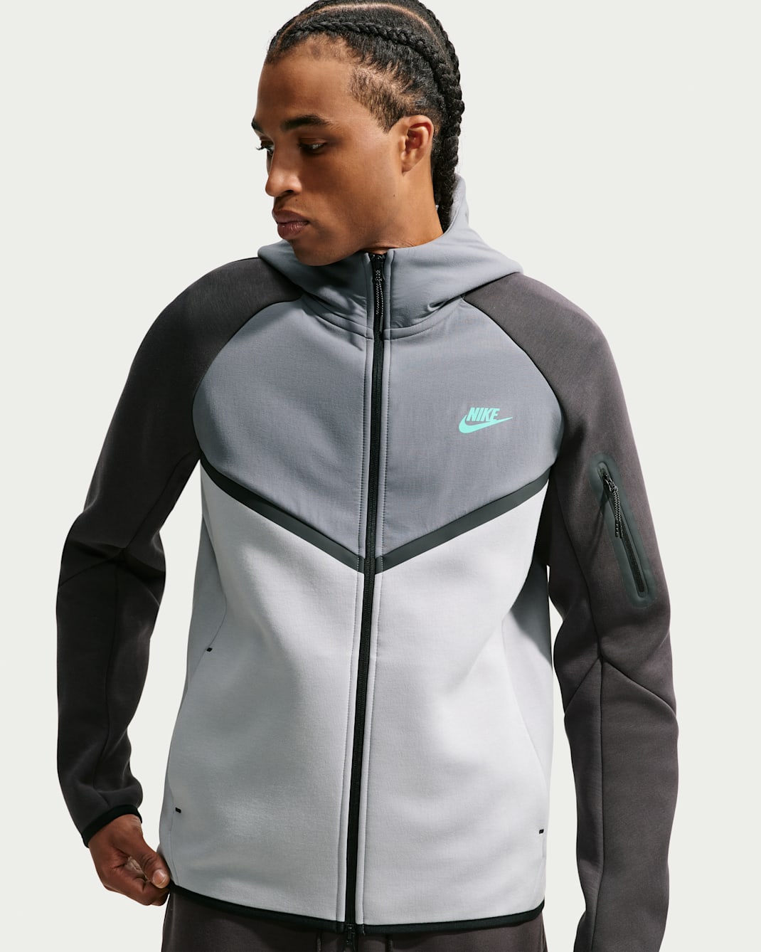 Nike Tech Men's Fleece Windrunner Full-Zip Jacket - Wolf Grey/Smoke Grey/Anthracite
