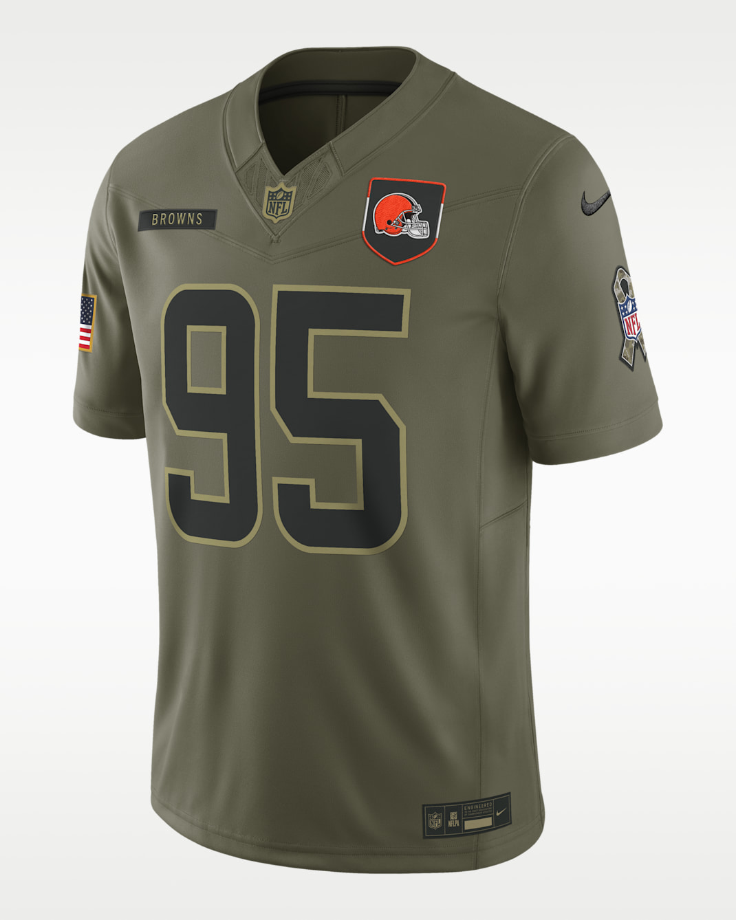 Myles Garrett Cleveland Browns Salute to Service Men's Nike Dri-FIT NFL Limited Jersey - Olive