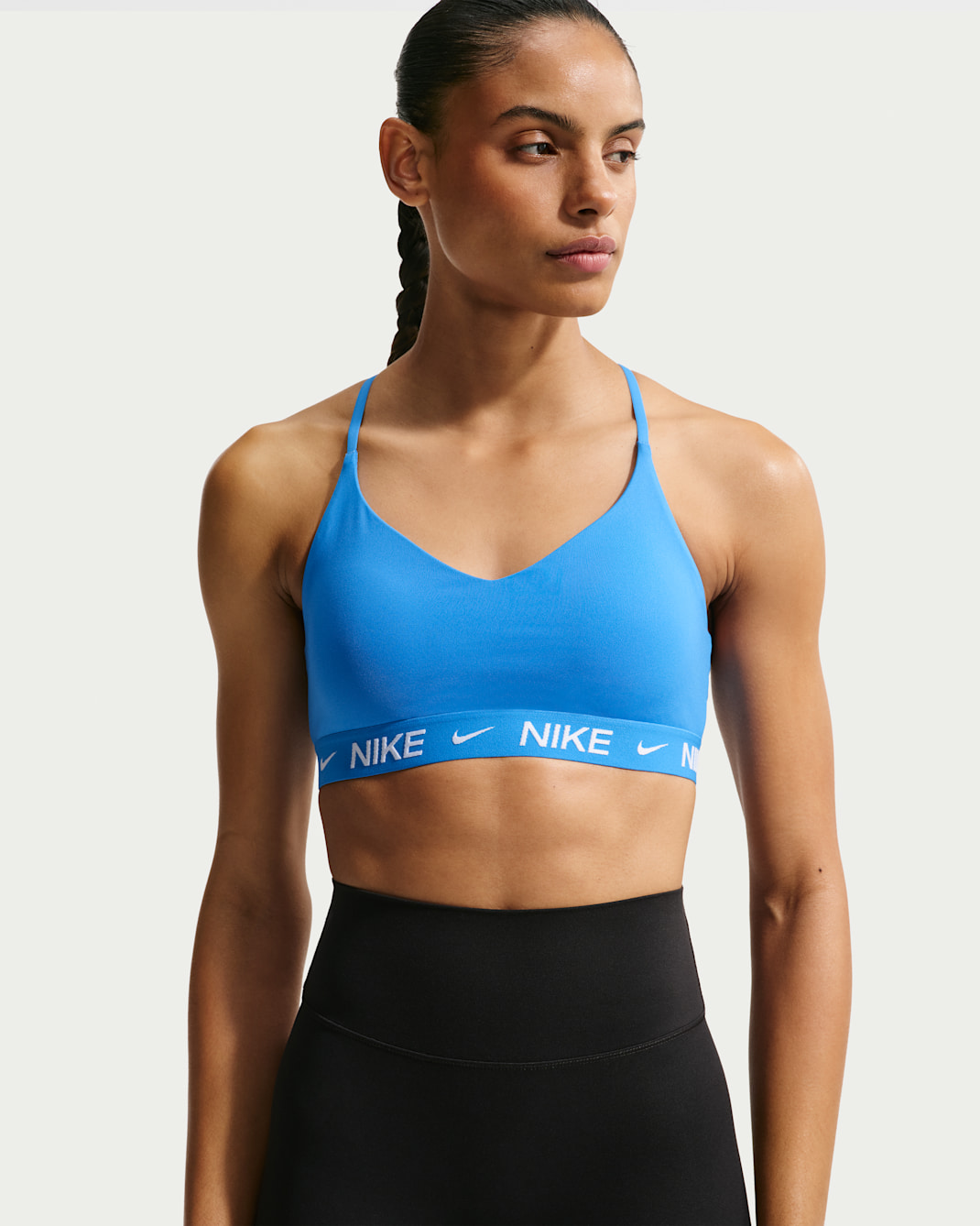 Nike Indy Light Support Women's Padded Adjustable Sports Bra - Light Photo Blue