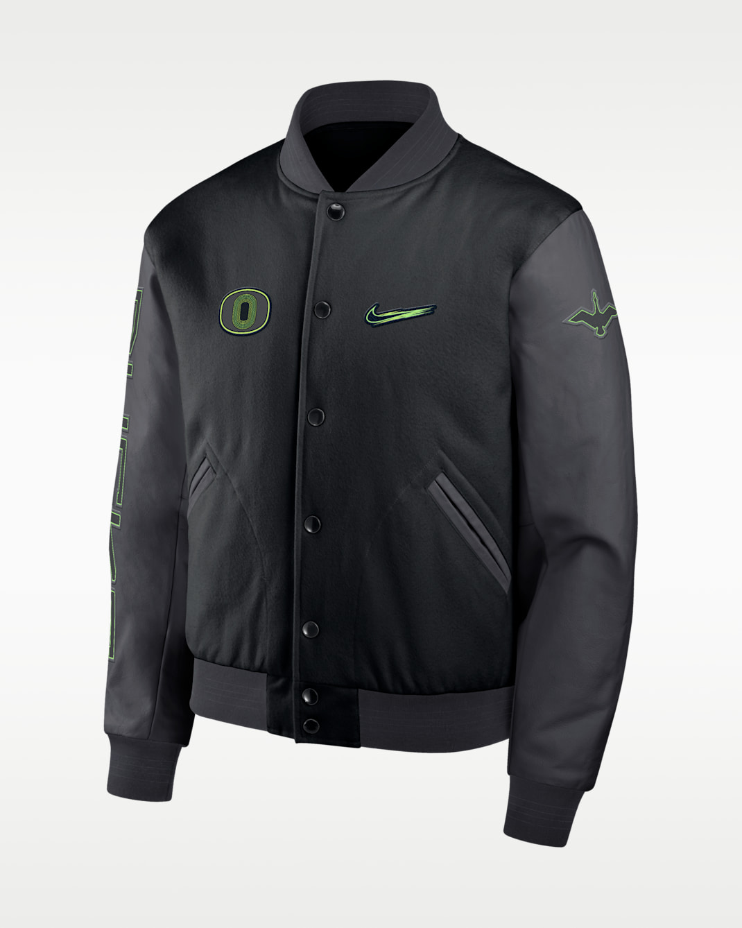 Oregon Origin of Speed Men's Nike College Full-Snap Varsity Jacket - Black