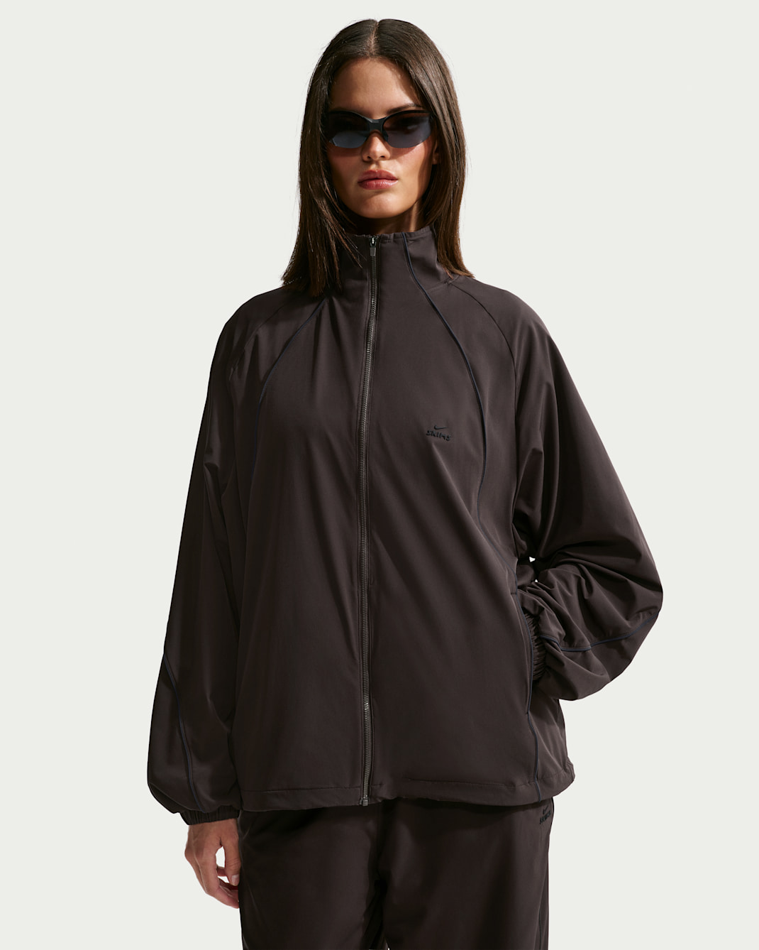 NikeSKIMS Stretch Nylon Women's Oversized Jacket - NSKM Dark Roast