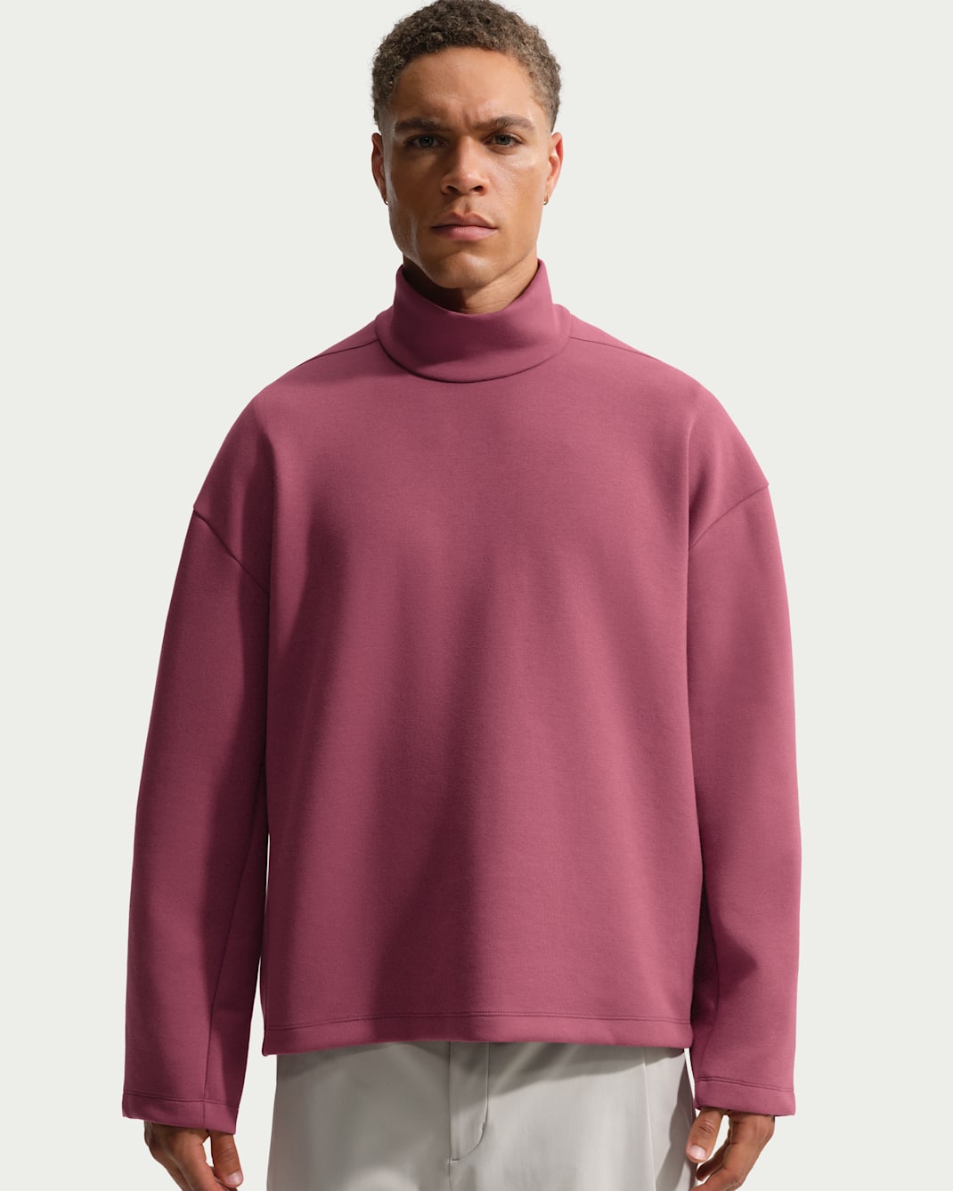 Nike 24.7 ImpossiblySoft Men's Dri-FIT Turtleneck - Pink Smoke/Light Boulder