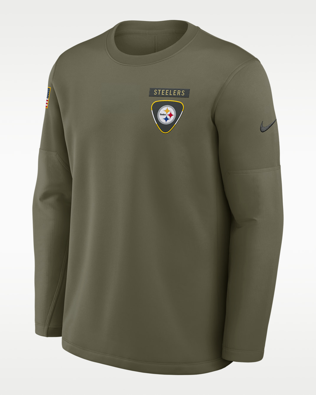 Pittsburgh Steelers Salute to Service Sideline Triumphant Win Coach Men's Nike NFL Pullover Crew - Olive