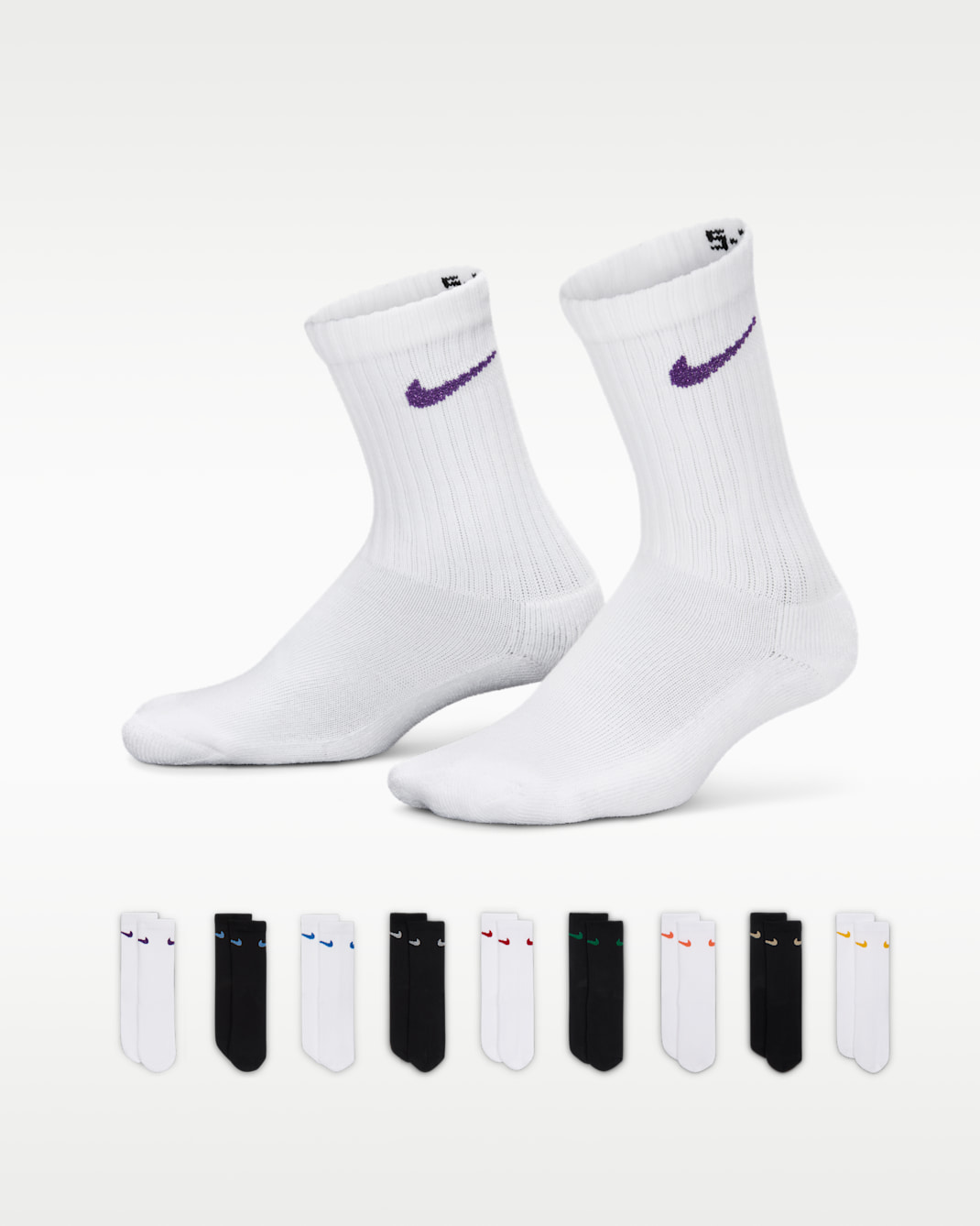 Nike Feiertage-Crew-Socken-Box-Set für jüngere Kinder (9 Paar) - Weiß/Schwarz
