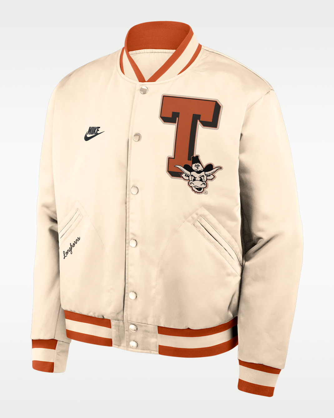 Texas Legacy Men's Nike College Full-Snap Bomber Jacket - Tan/Beige