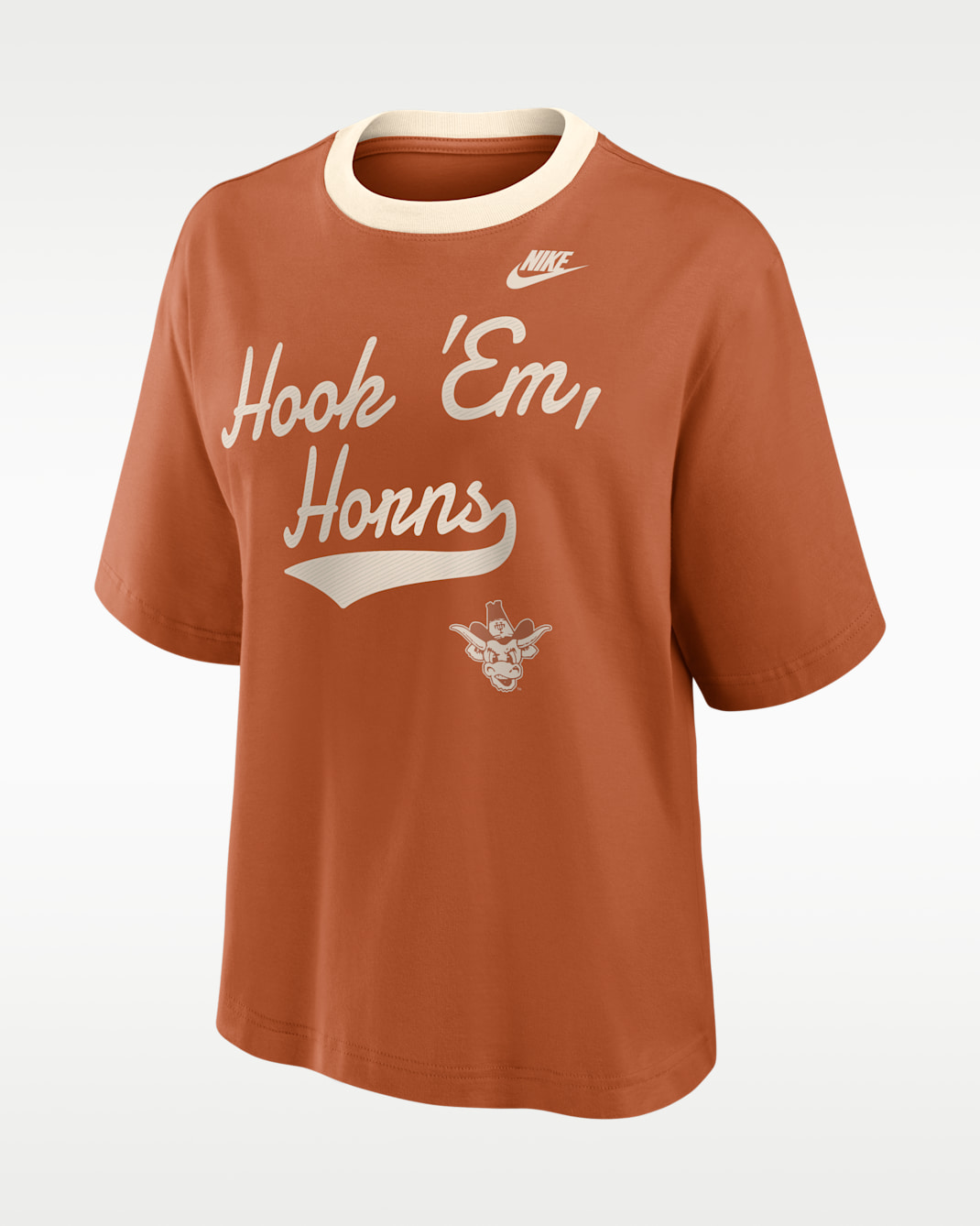 Texas Legacy Fight Song Boxy Women's Nike College T-Shirt - Desert Orange/Natural