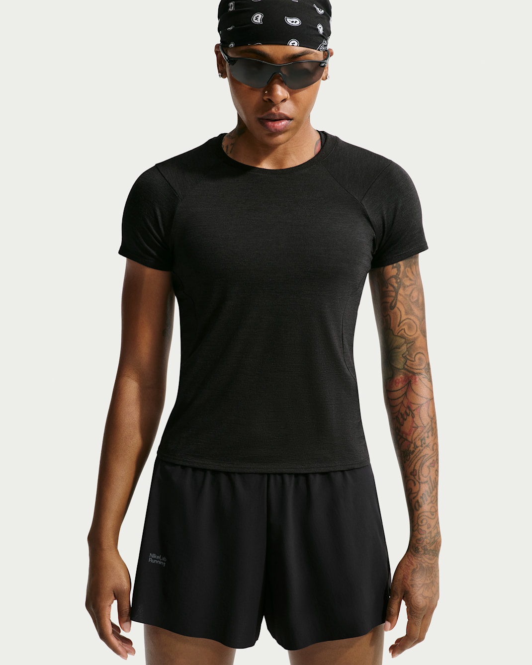 NikeLab | Running Women's Wool-Blend Short-Sleeve Top - Black/Black/Black
