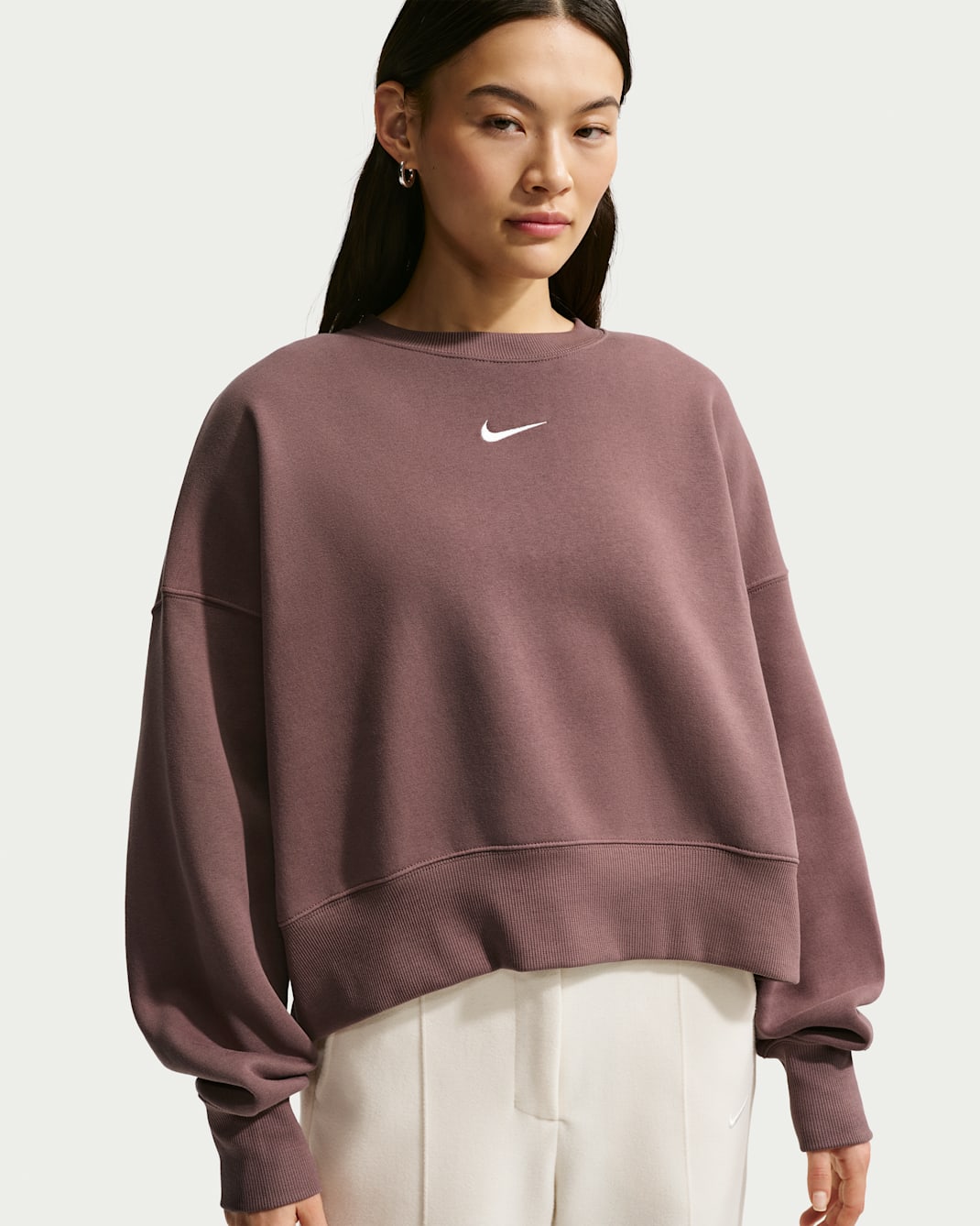 Sweat ultra-oversize à col ras-du-cou Nike Sportswear Phoenix Fleece pour femme - Tattoo/Sail