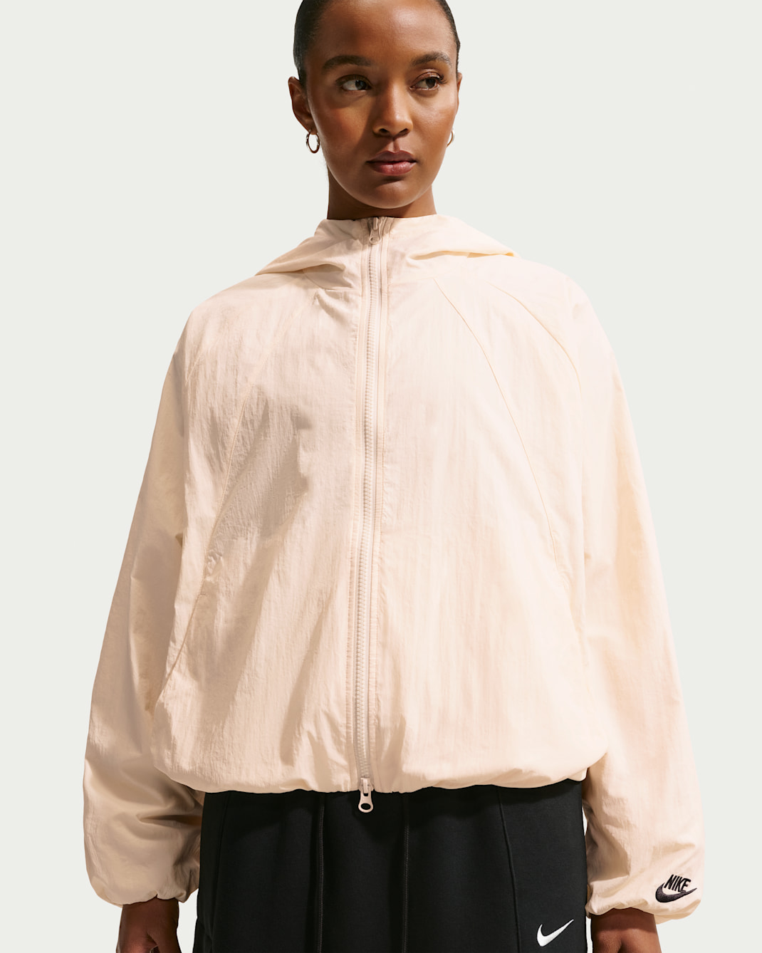 Nike Sportswear Women's Oversized Hooded Jacket - Chalk/Black