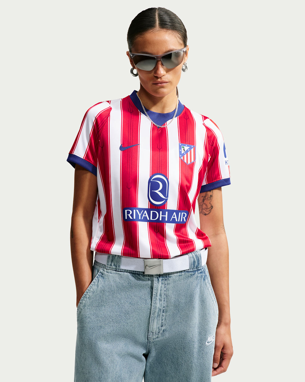 Atlético Madrid 2026/27 Stadium Home Women's Nike Dri-FIT Football Replica Shirt - White/University Red/Deep Royal Blue/Deep Royal Blue