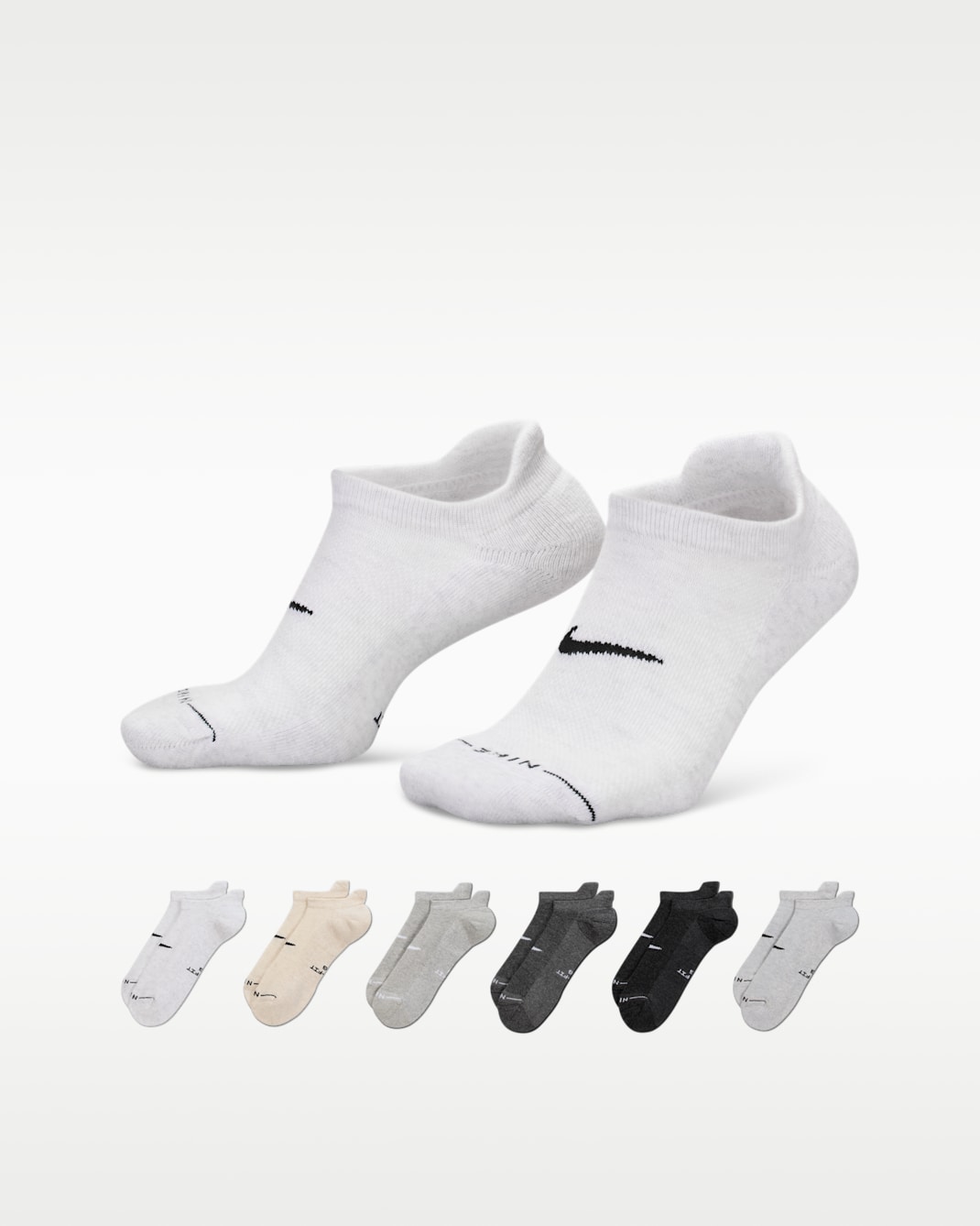 Nike Everyday Elevated No-Show Socks (6 Pairs) - Multi-Color