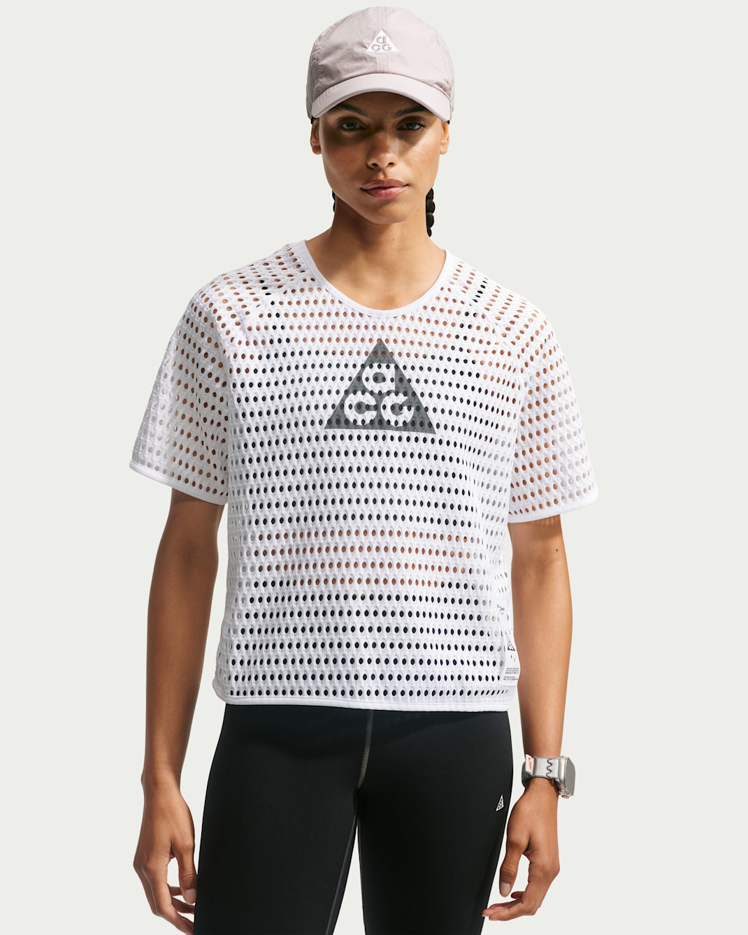 ACG Radical AirFlow Women's Dri-FIT Short-Sleeve Trail Running Top - White/Anthracite