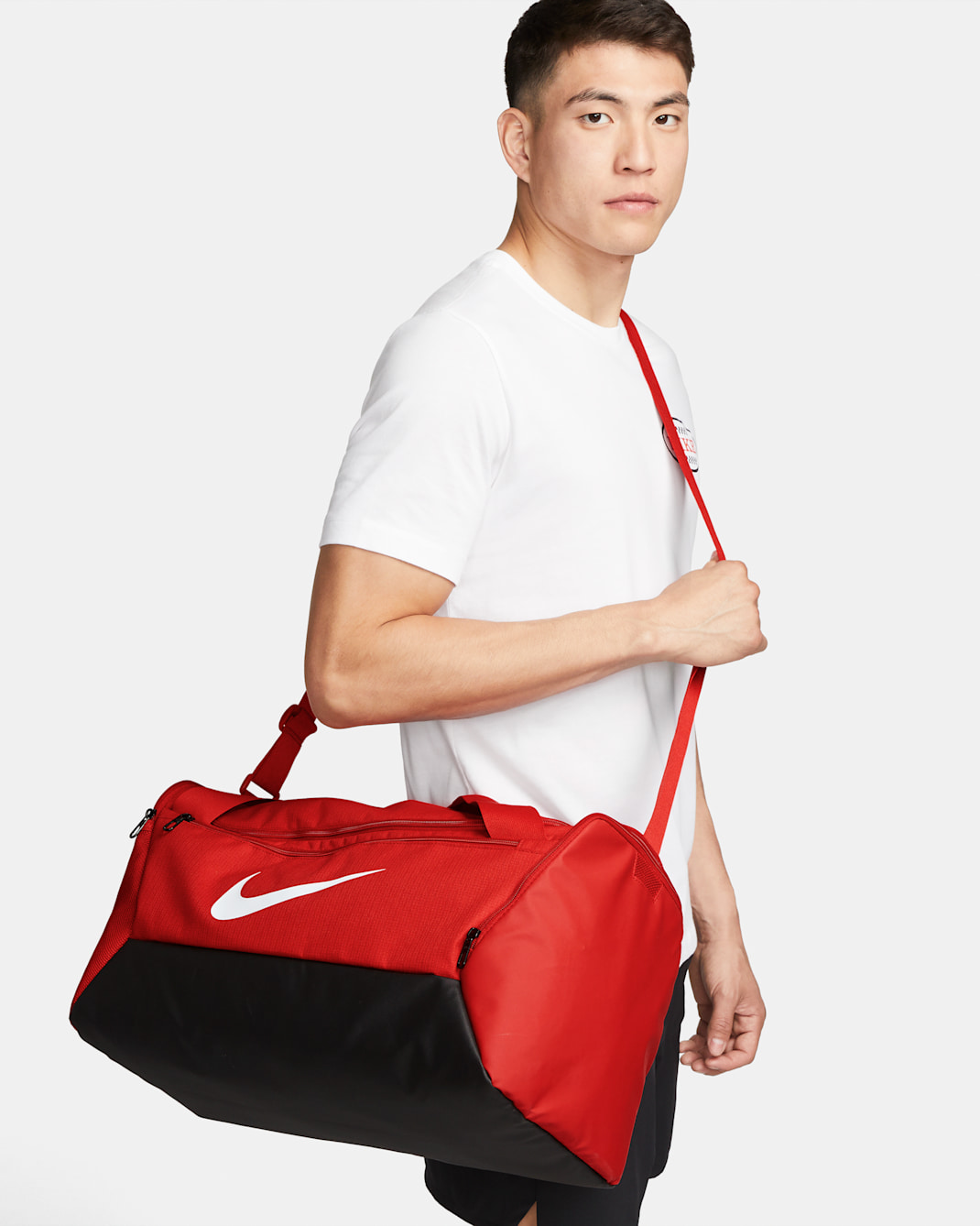 Nike Brasilia Training Duffel Bag (Small, 41L) - University Red/Black/White