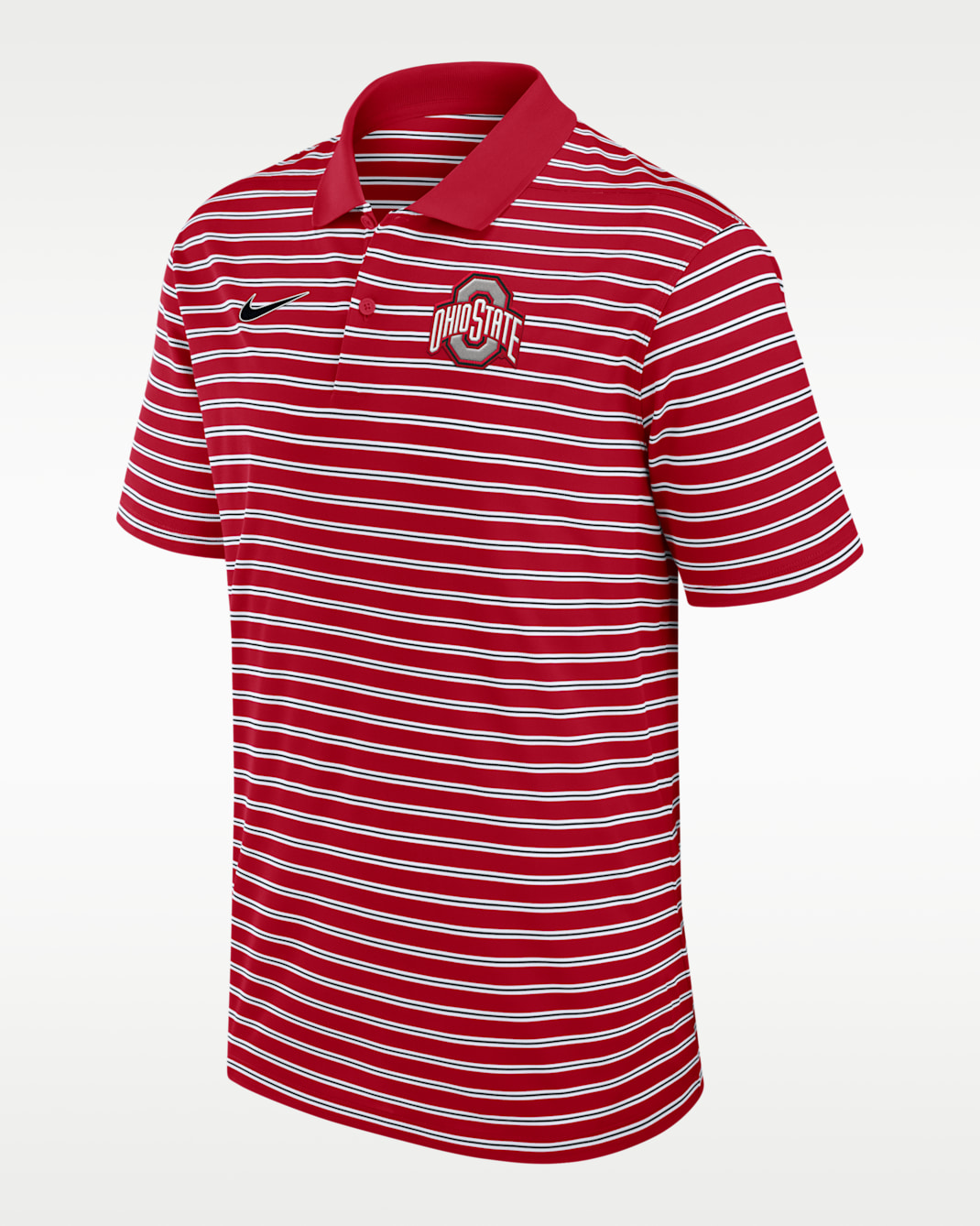 Polo universitario Nike Dri-FIT para hombre Ohio State Buckeyes Primetime Victory Striped - Rojo
