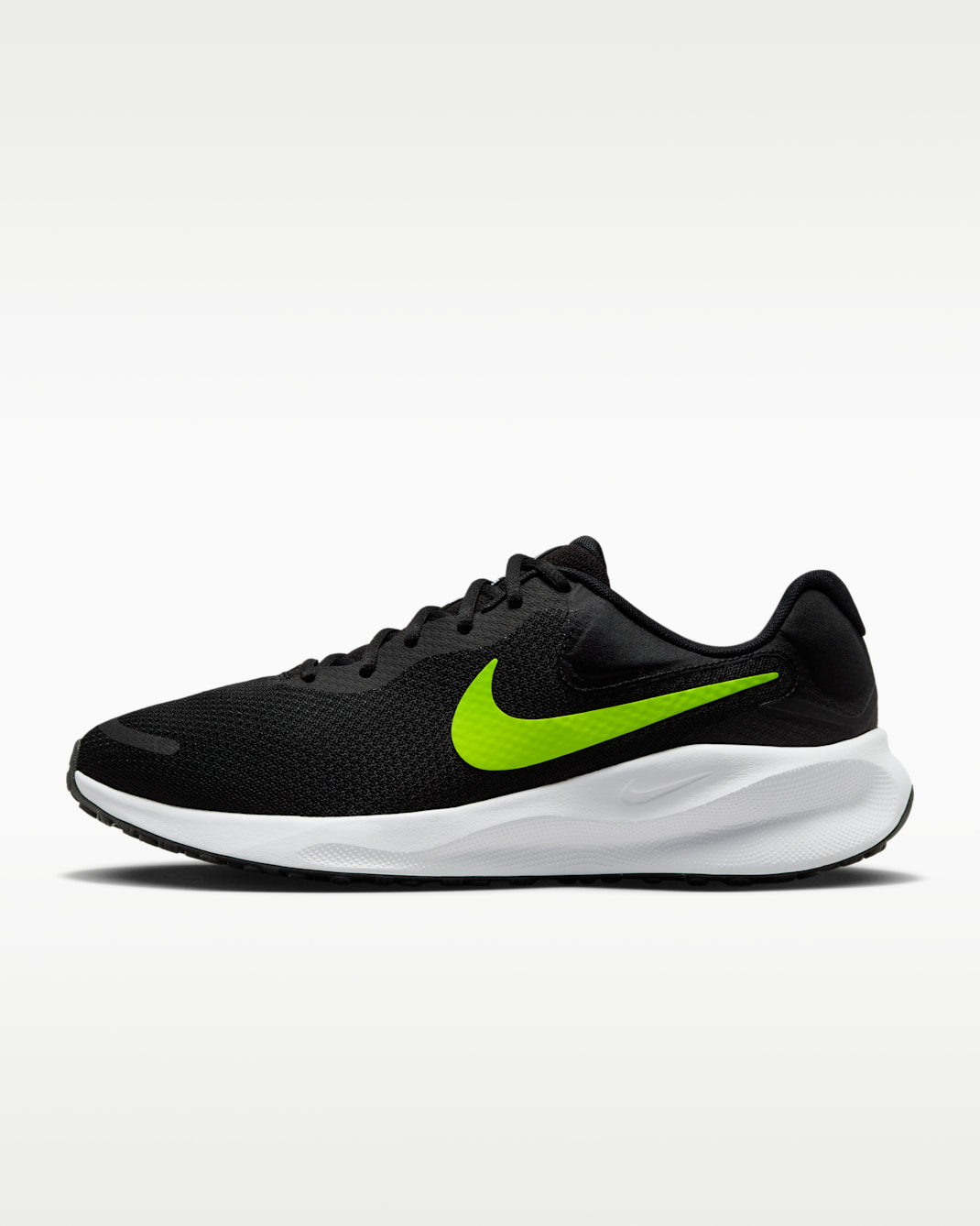 Tenis de correr en pavimento para hombre Nike Revolution 7 - Negro/Blanco/Volt