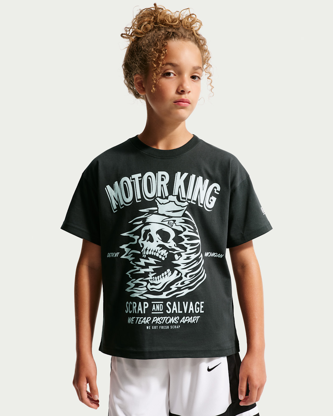 LeBron "Motor King" Nike Kids' Fitness T-Shirt - Off Noir