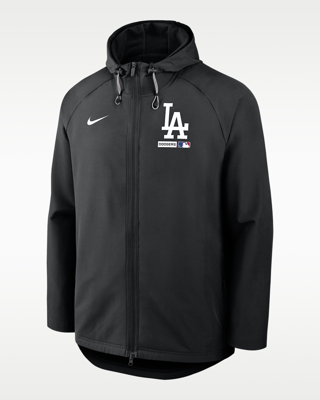 Chamarra Nike Therma-FIT con gorro y cierre completo para hombre de la MLB de Los Angeles Dodgers Authentic Collection - Negro