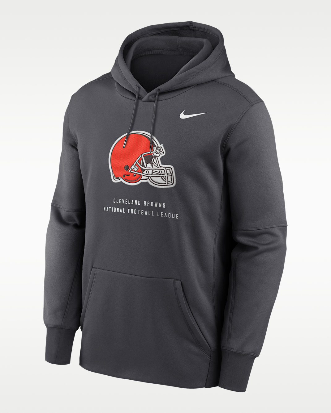 Sudadera con gorro sin cierre Nike Therma de la NFL de los Cleveland Browns para hombre - Carbón