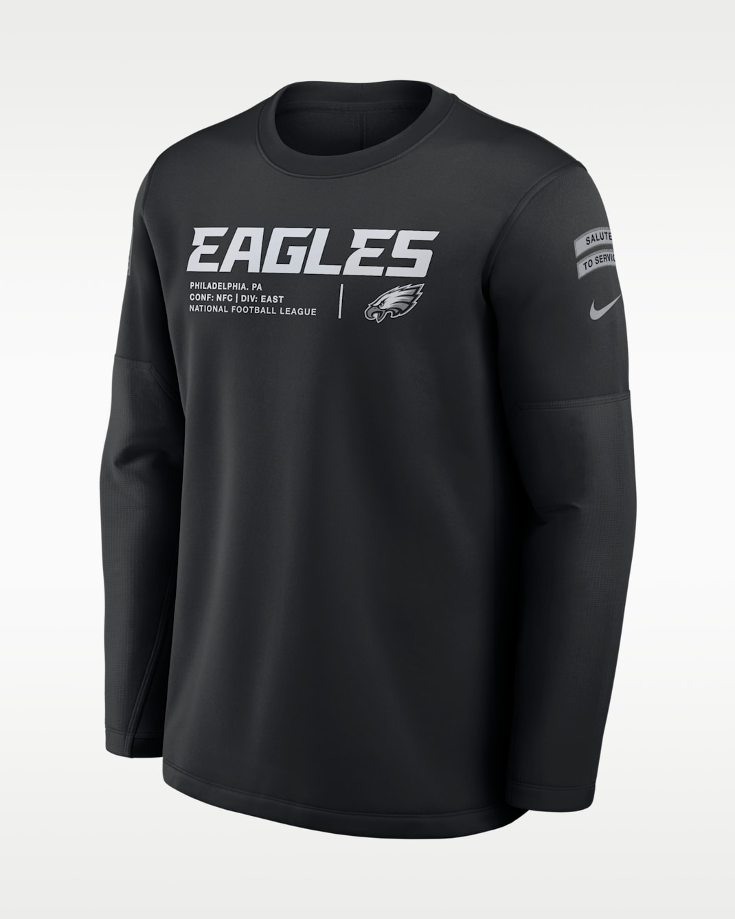 Philadelphia Eagles Salute to Service Sideline Coaches Men's Nike NFL Pullover Crew - Black
