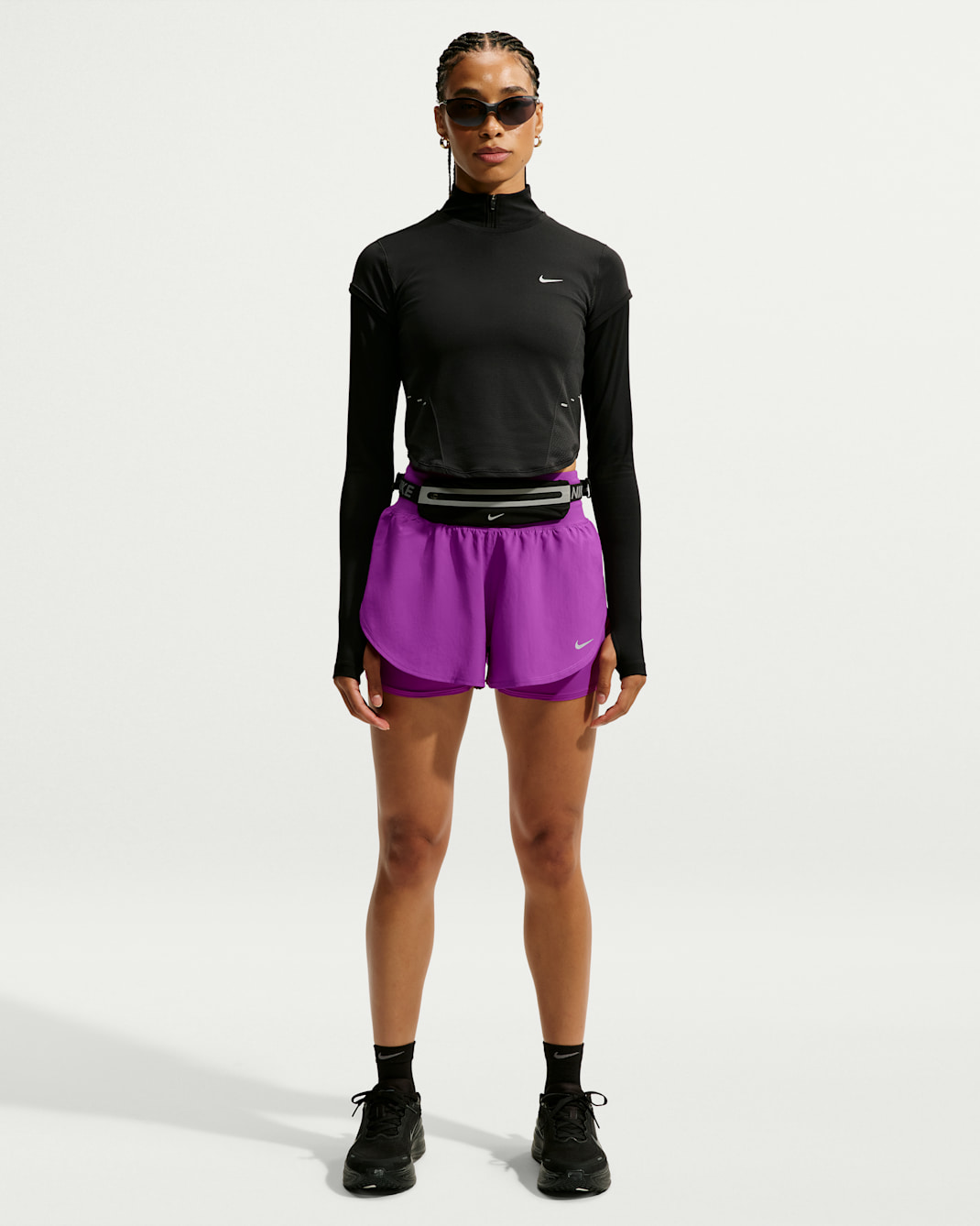 Short de running 2-en-1 Dri-FIT taille haute Nike Flow pour femme - Bold Berry/Bold Berry