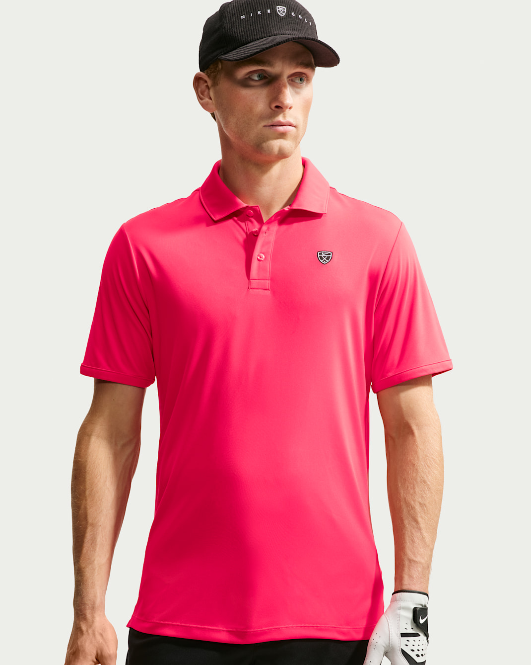 Nike Par Dri-FIT golfpolo met logo op de borst voor heren - Fusion Red/Zwart