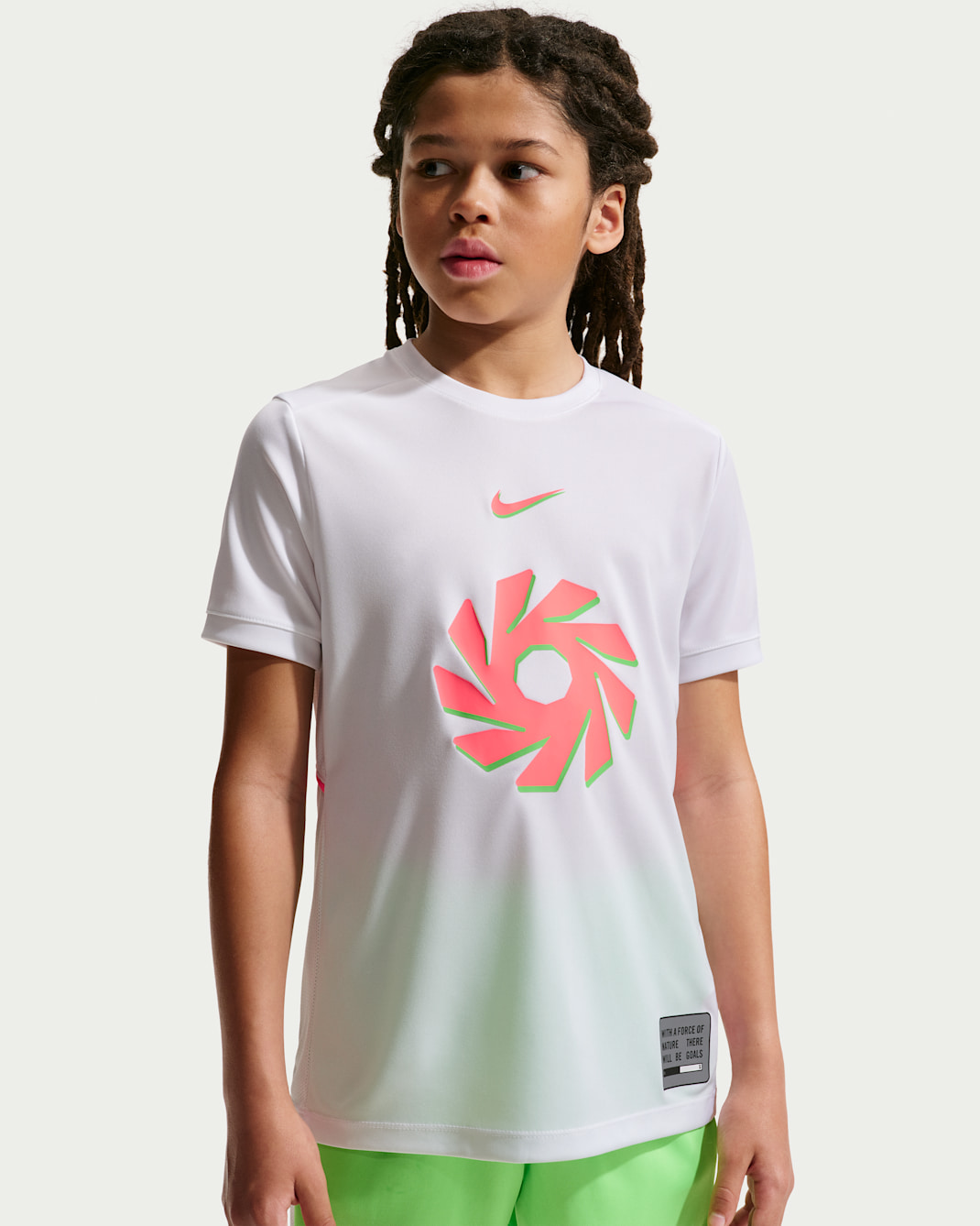 Erling Haaland Academy Older Kids' Nike Dri-FIT Football Top - White/White/Hot Punch/Hot Punch