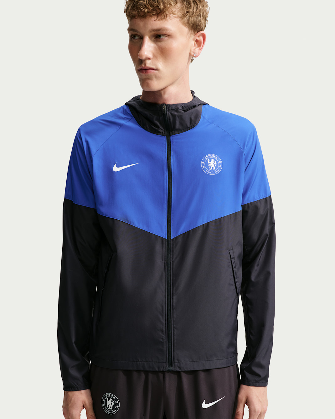 Chelsea FC City Side Men's Nike Sportswear Football Jacket - Pitch Blue/Bright Blue/White