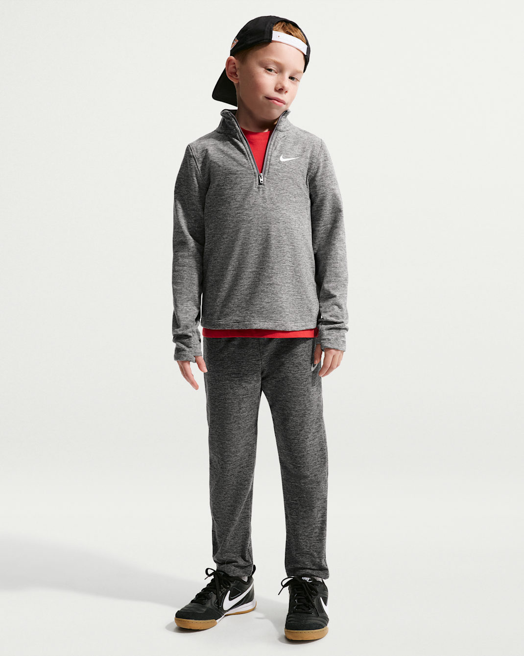 Nike Little Kids' Quarter-Zip Sunset 2-Piece Set - Black/Smoke Grey