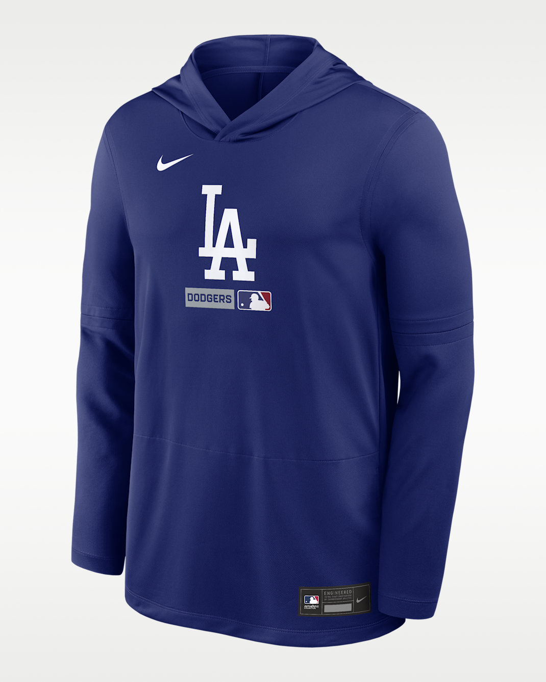 Playera de manga larga con gorro Nike Dri-FIT de la MLB para hombre Los Angeles Dodgers Authentic Collection - Azul royal intenso