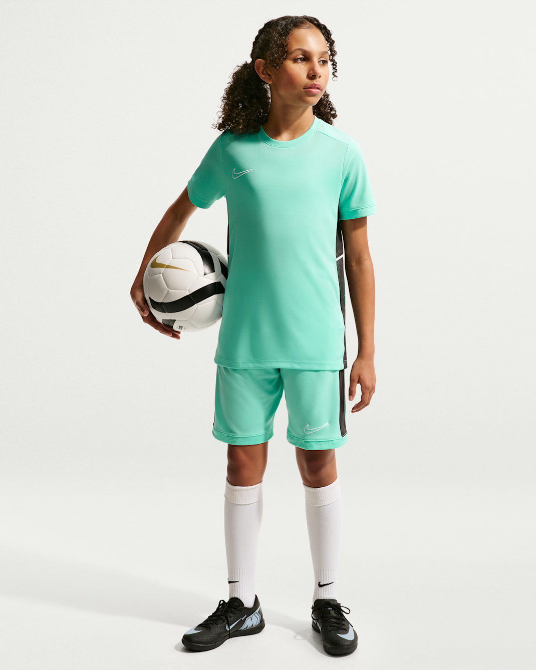 Nike Academy Older Kids' Dri-FIT Football Knit Shorts - Hyper Turquoise/Anthracite/White/White