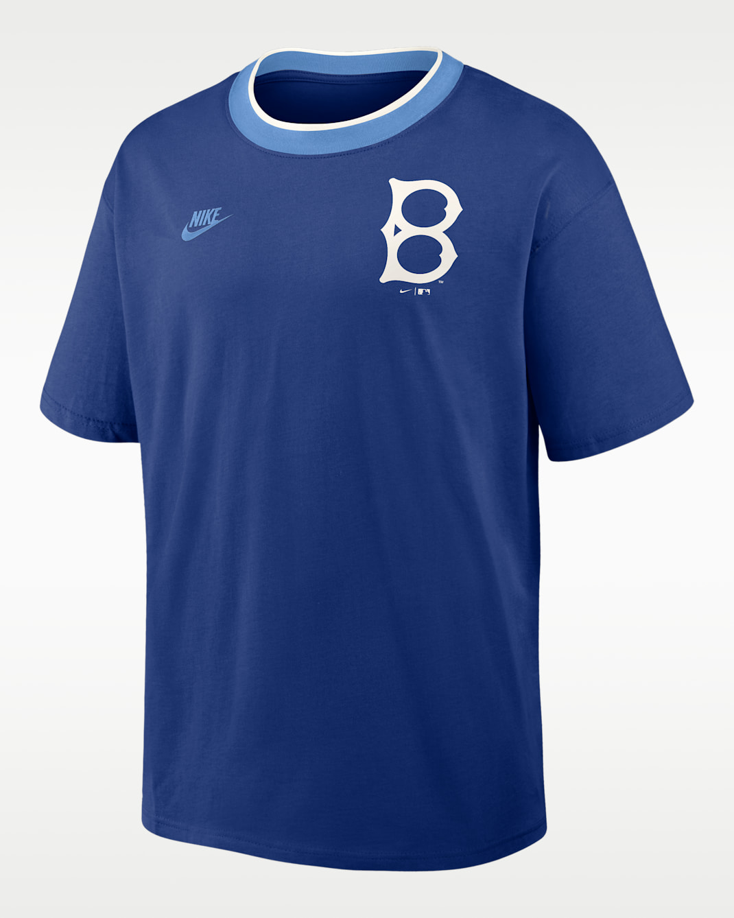 Brooklyn Dodgers Cooperstown Ringer Men's Nike MLB T-Shirt - Royal/Light Blue