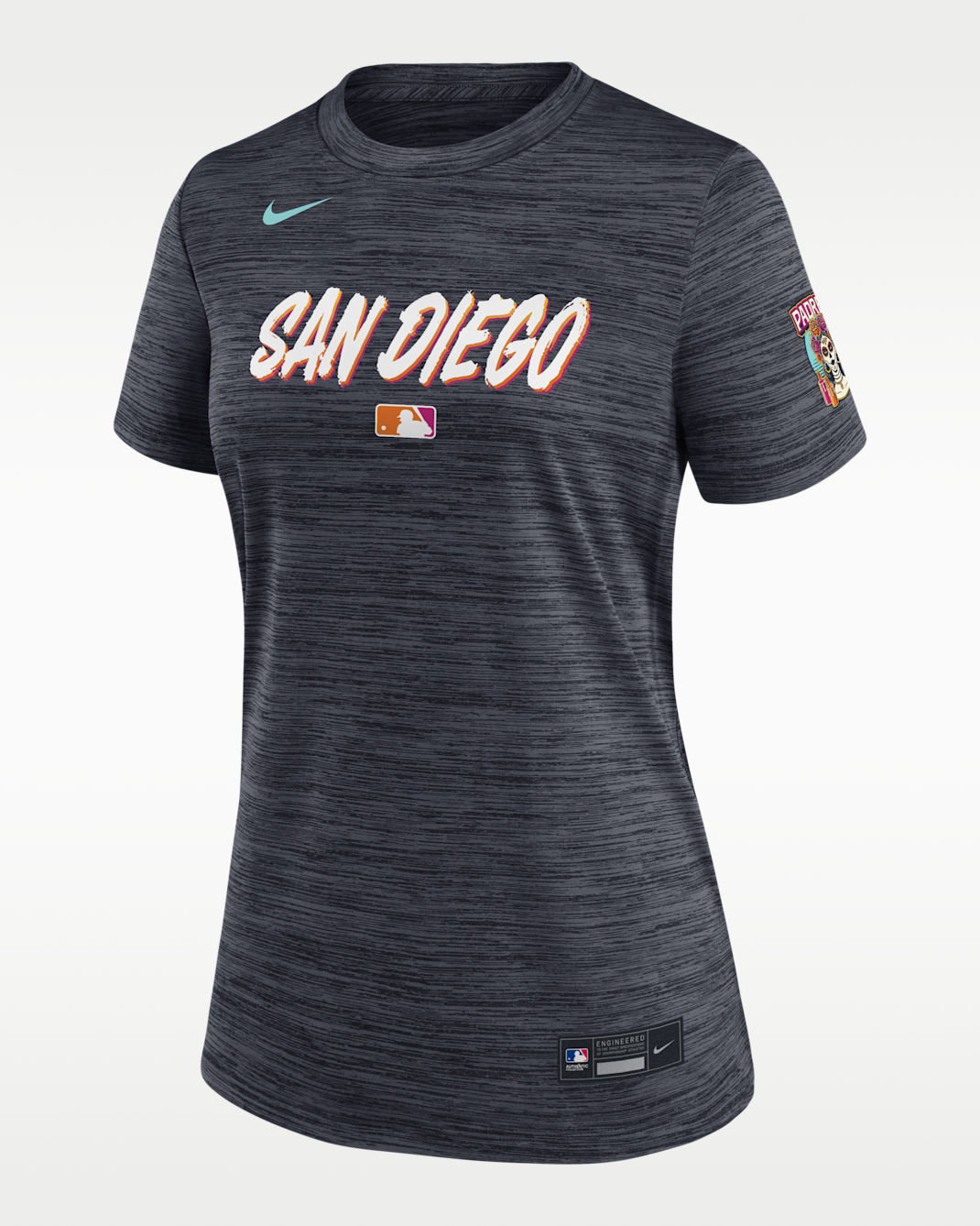 San Diego Padres Authentic Collection City Connect Velocity Women's Nike Dri-FIT MLB T-Shirt - Black