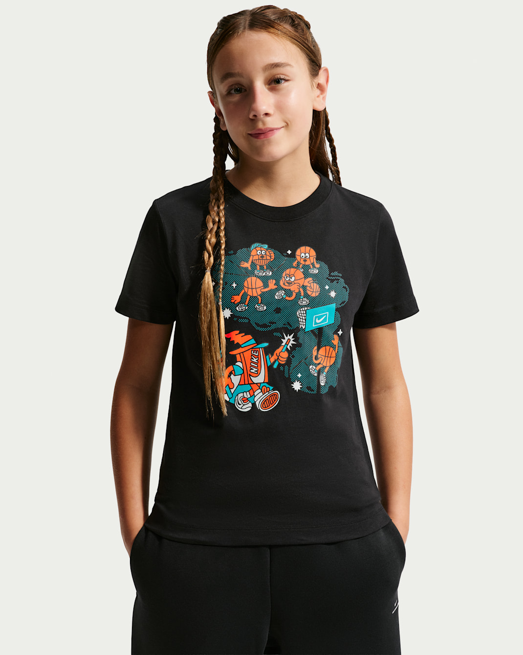 Playera para niños talla grande Nike Sportswear - Negro