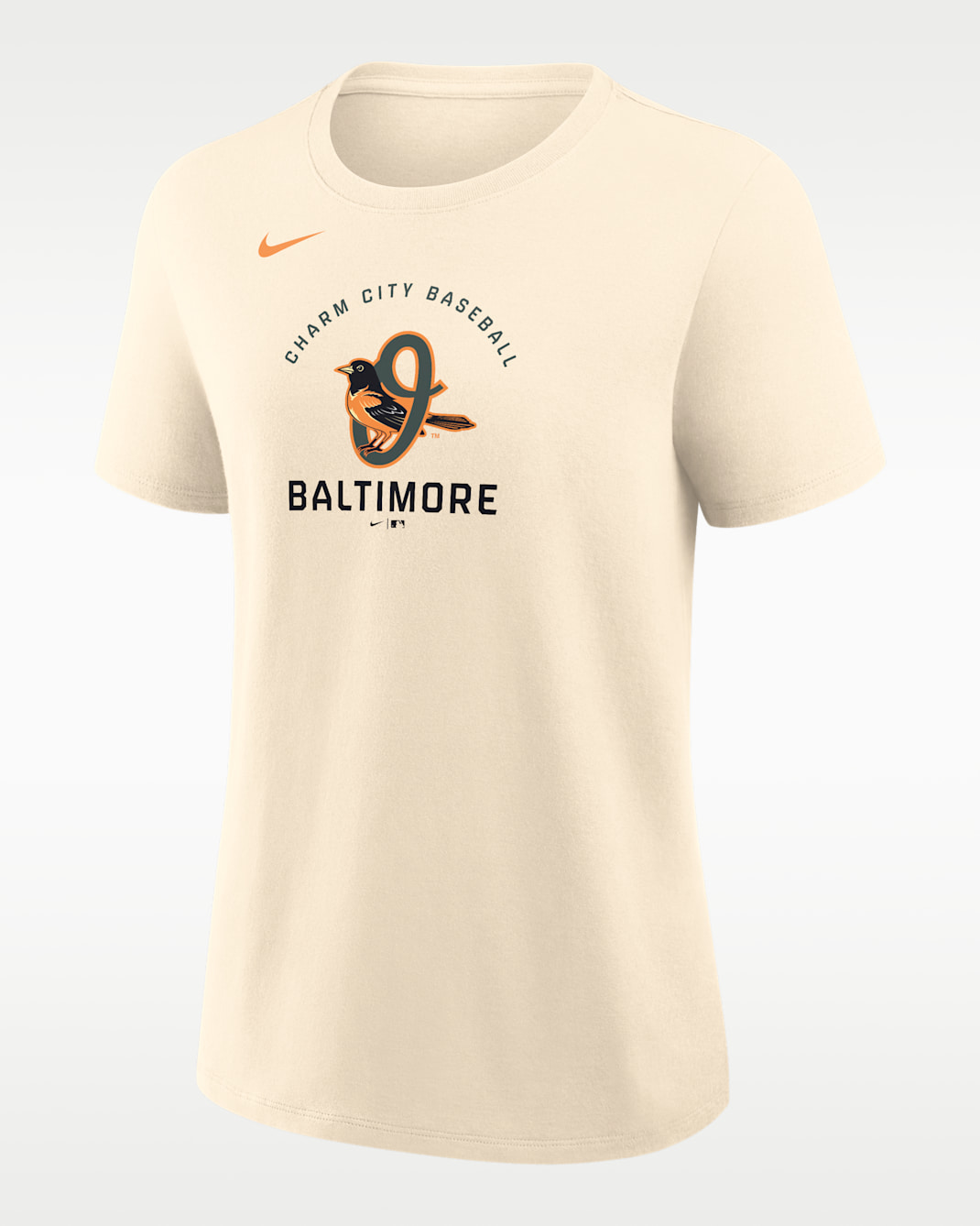 Playera Nike de la MLB para mujer Baltimore Orioles City Connect - Natural