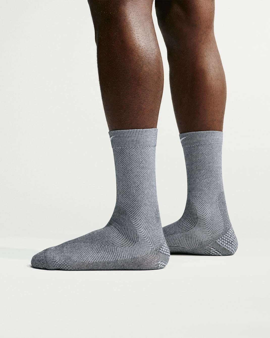 Nike Running Lightweight Crew Socks (1 Pair) - Dark Smoke Grey/Pure Platinum/Light Smoke Grey/White